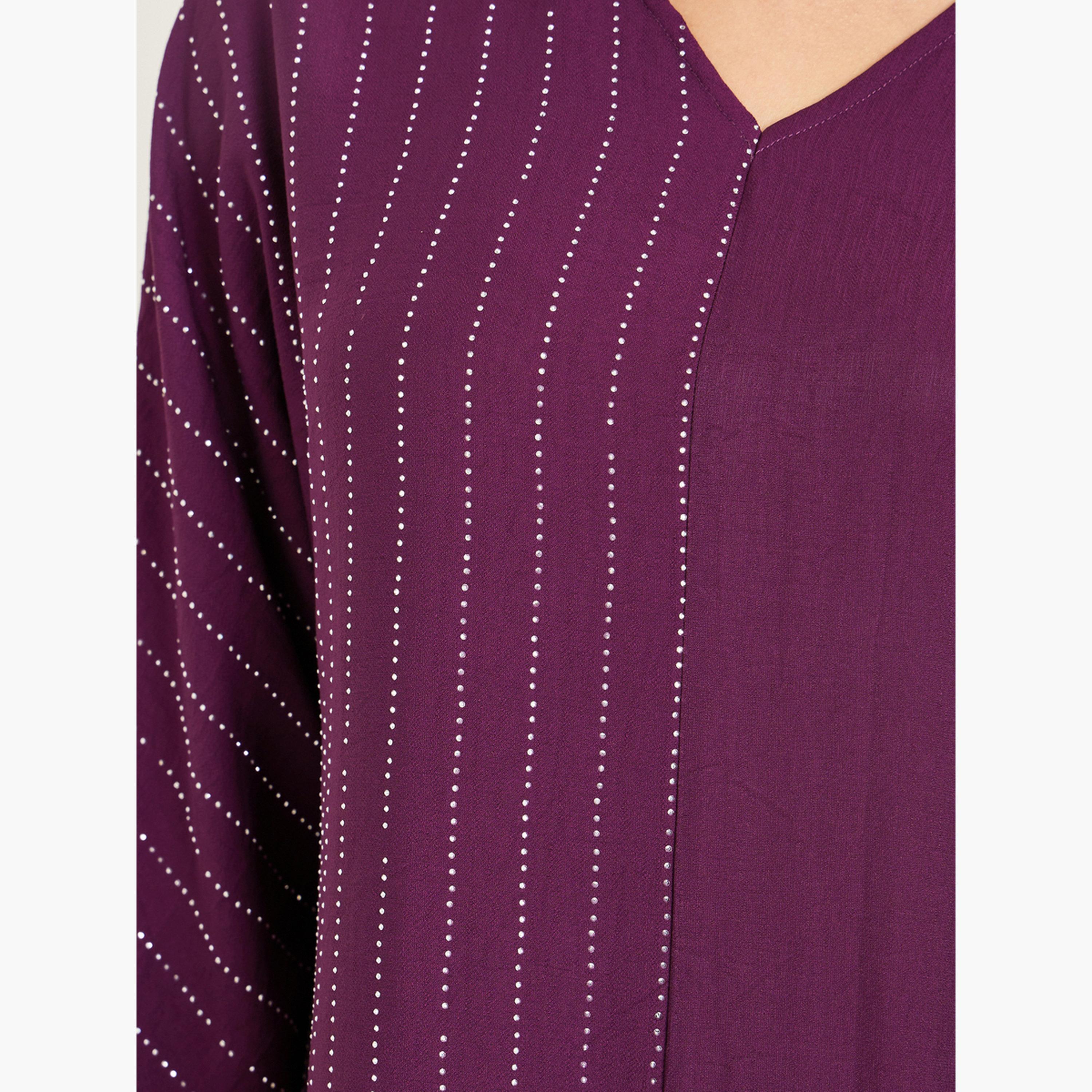 جلابية مزينة بقصة واسعة-women-arabicclothing-jalabiyas-image-4