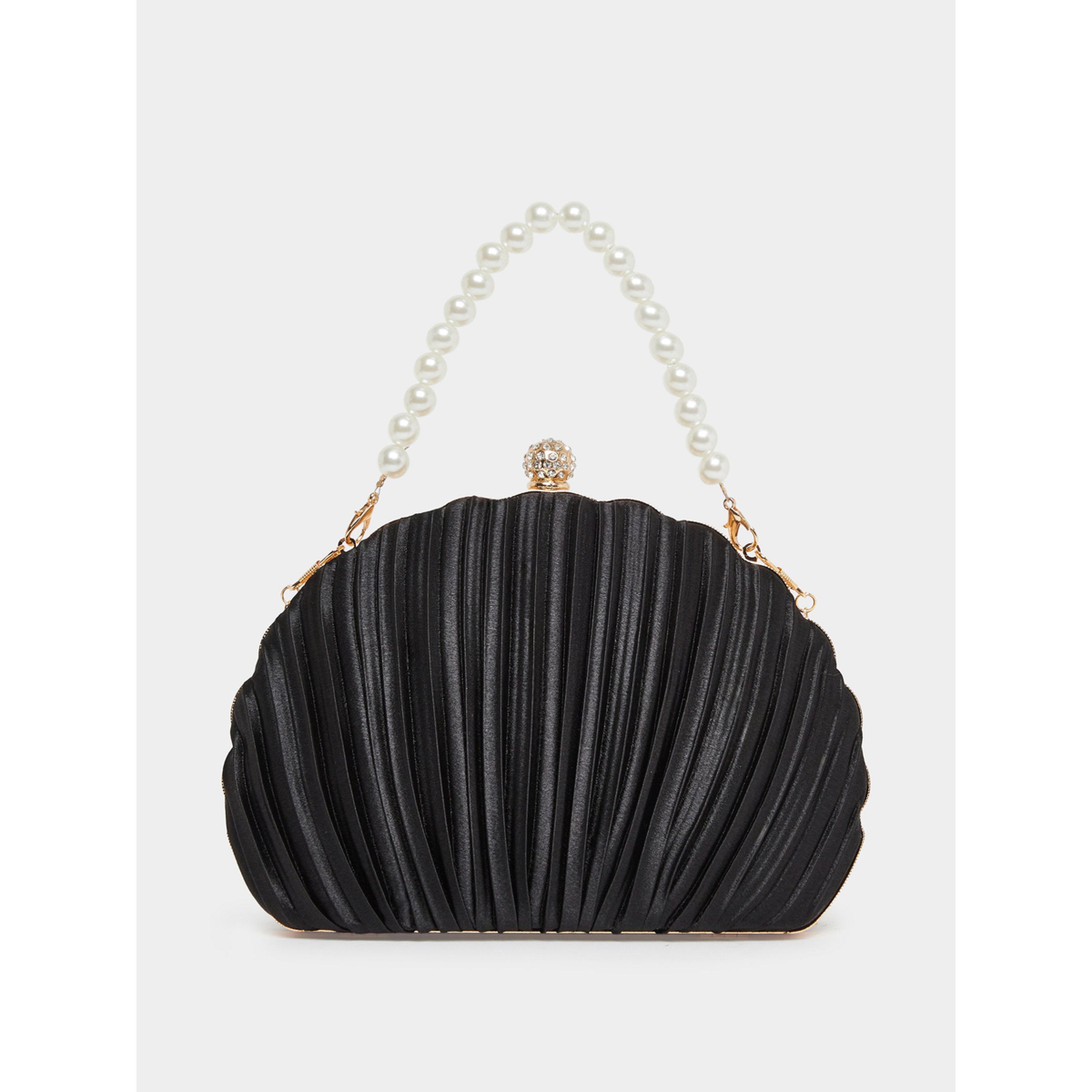 شنطة كلاتش بطيات ومقبض لؤلؤ صناعي-women-bagsandwallets-handbags-image-2