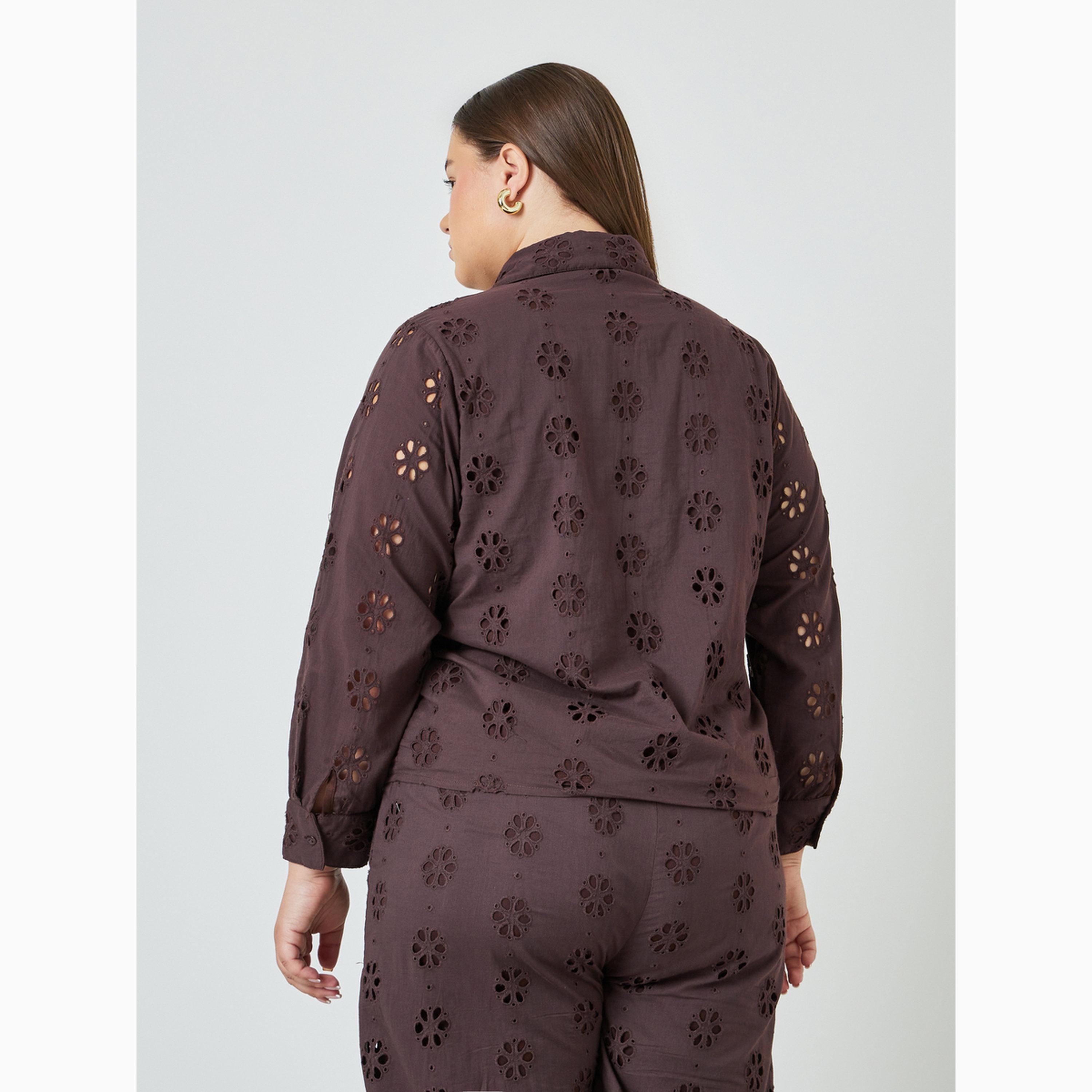 Styli Plus Size Schiffli Long Sleeves Shirt-women-clothing-shirtsandblouses-shirts-image-4