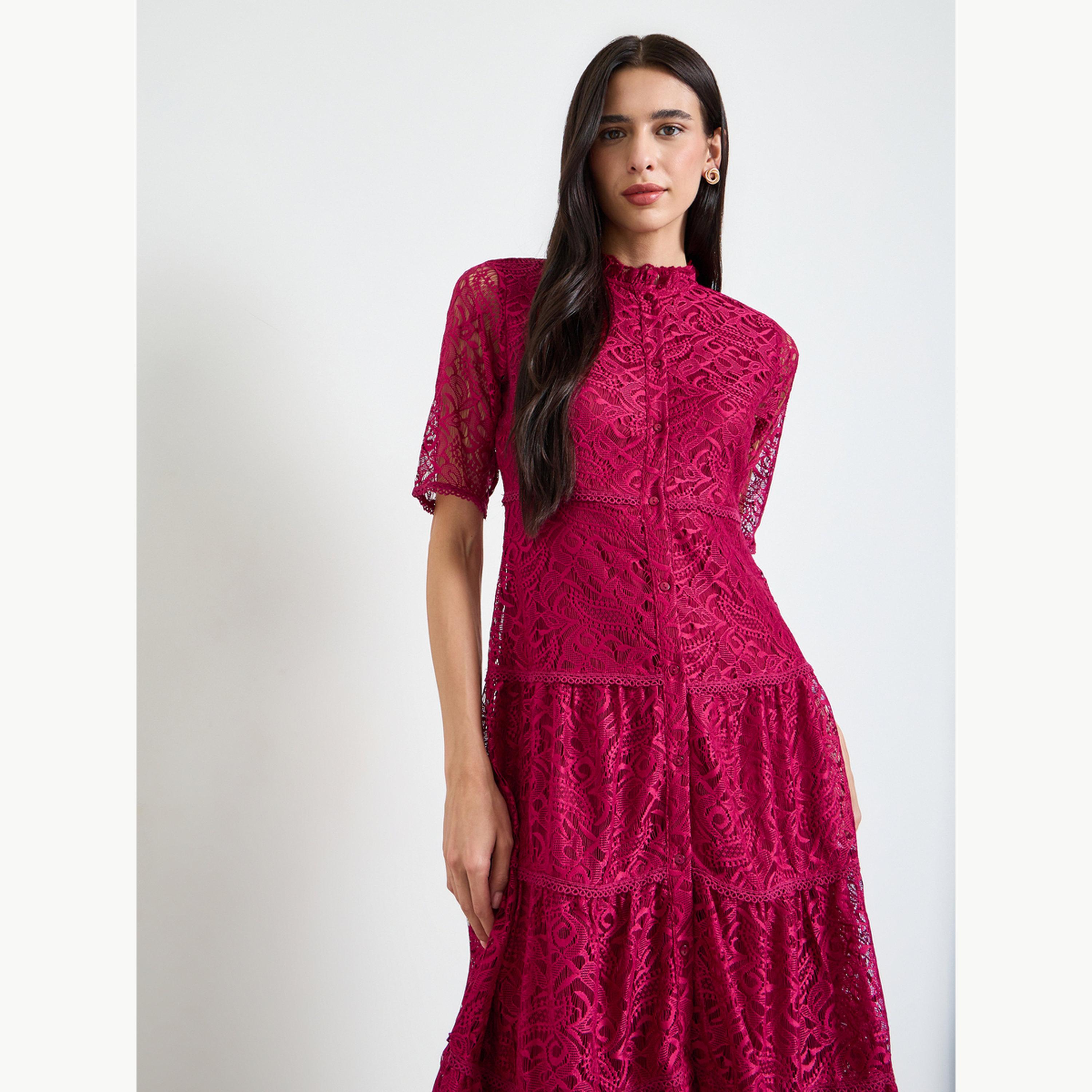 فستان ميدي متعدد الطبقات بطبقة دانتيل علوية-women-clothing-dresses-image-3