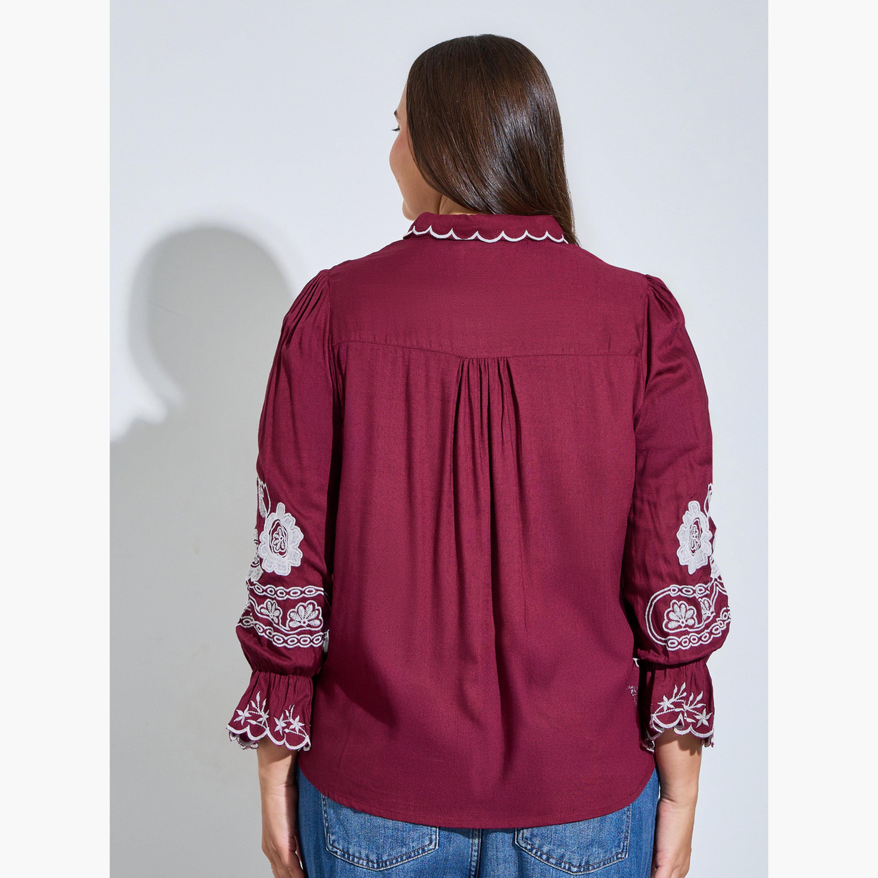 بلوزة قطن بمقاس كبير وتفاصيل مُطرّزة-women-clothing-shirtsandblouses-shirts-image-3