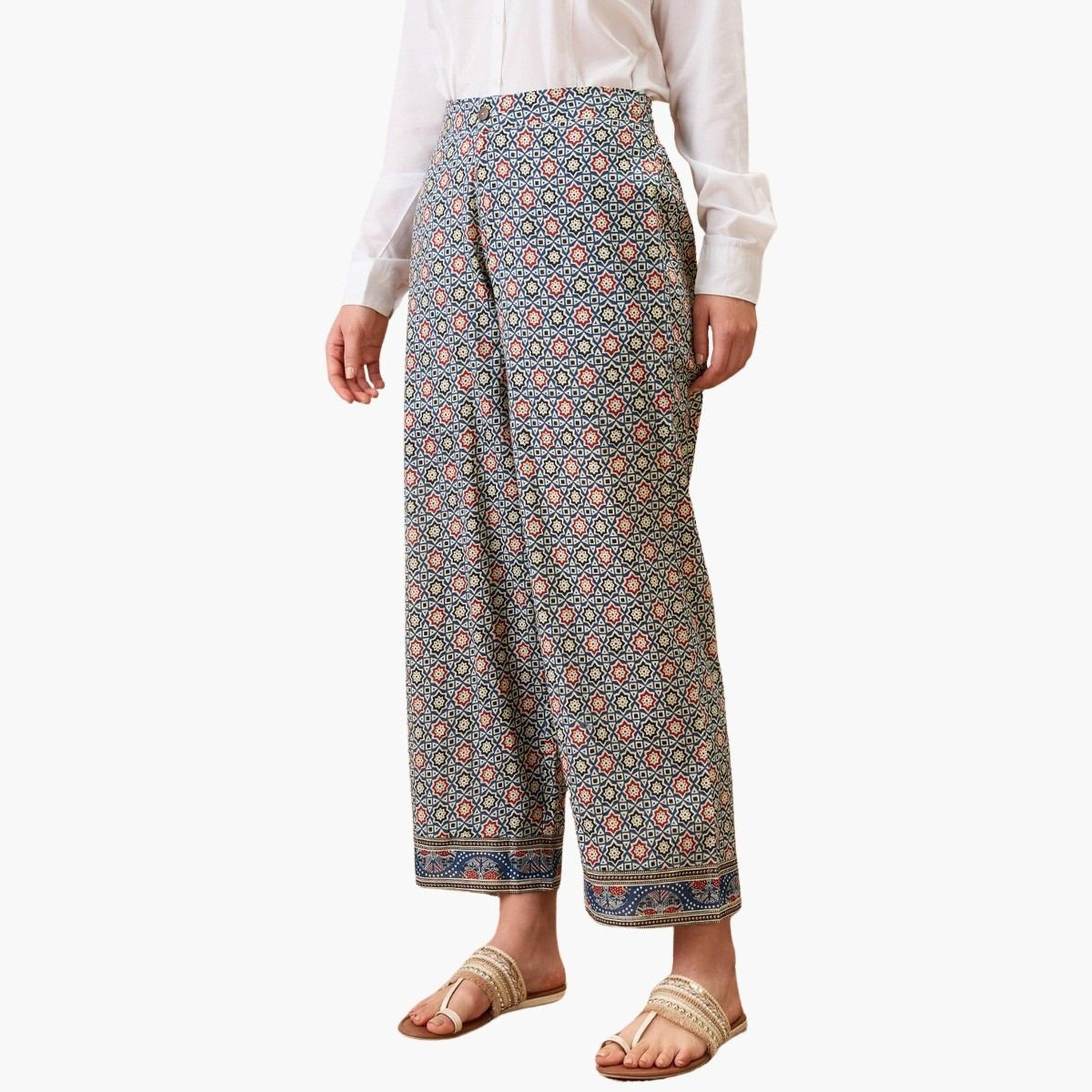 غلوبوس × ستايلي - بنطال مطبوع بقصة مستقيمة للنساء-women-clothing-bottoms-trousers-image-3