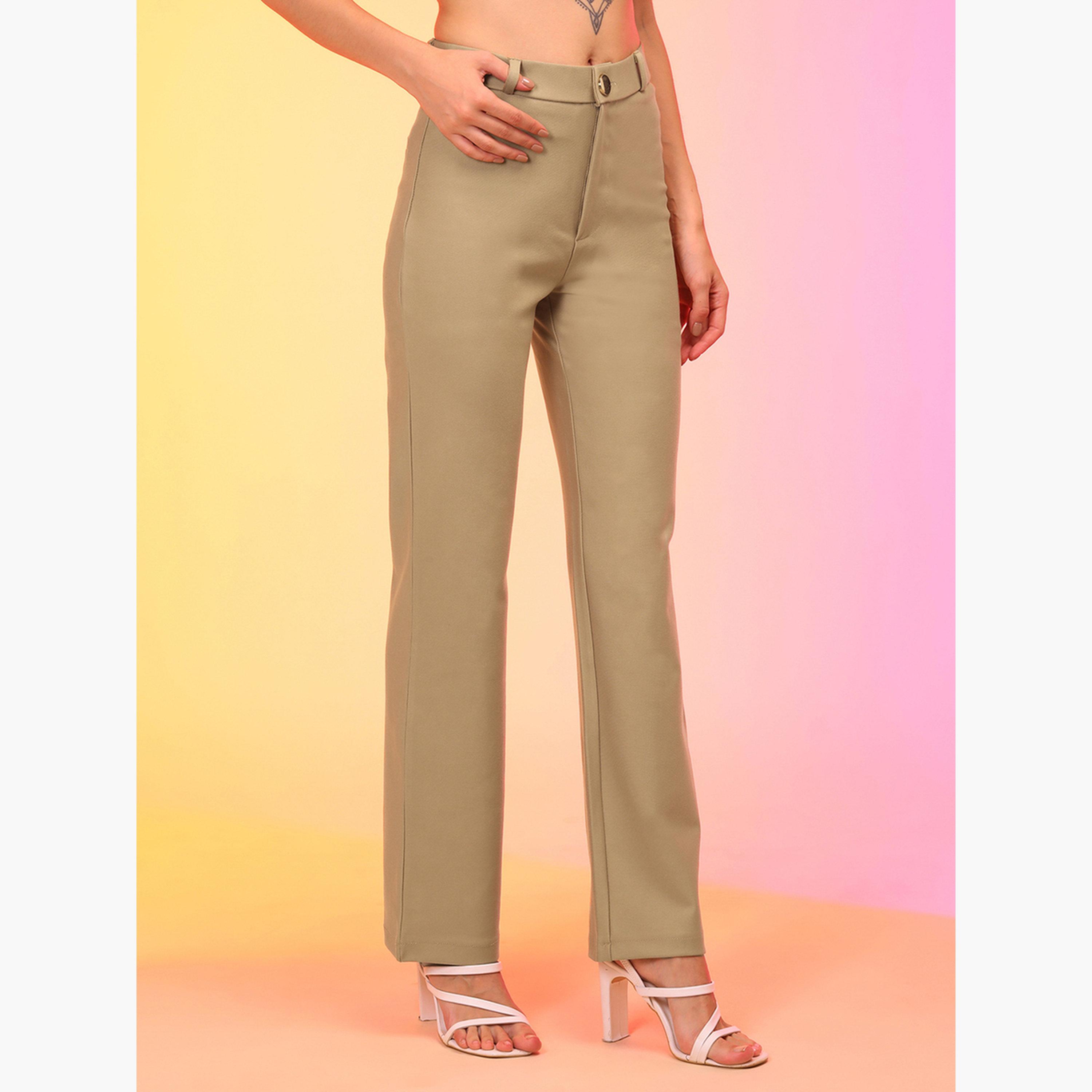 Globus X Styli Women Brown Straight Fit Trousers-women-clothing-bottoms-trousers-image-6