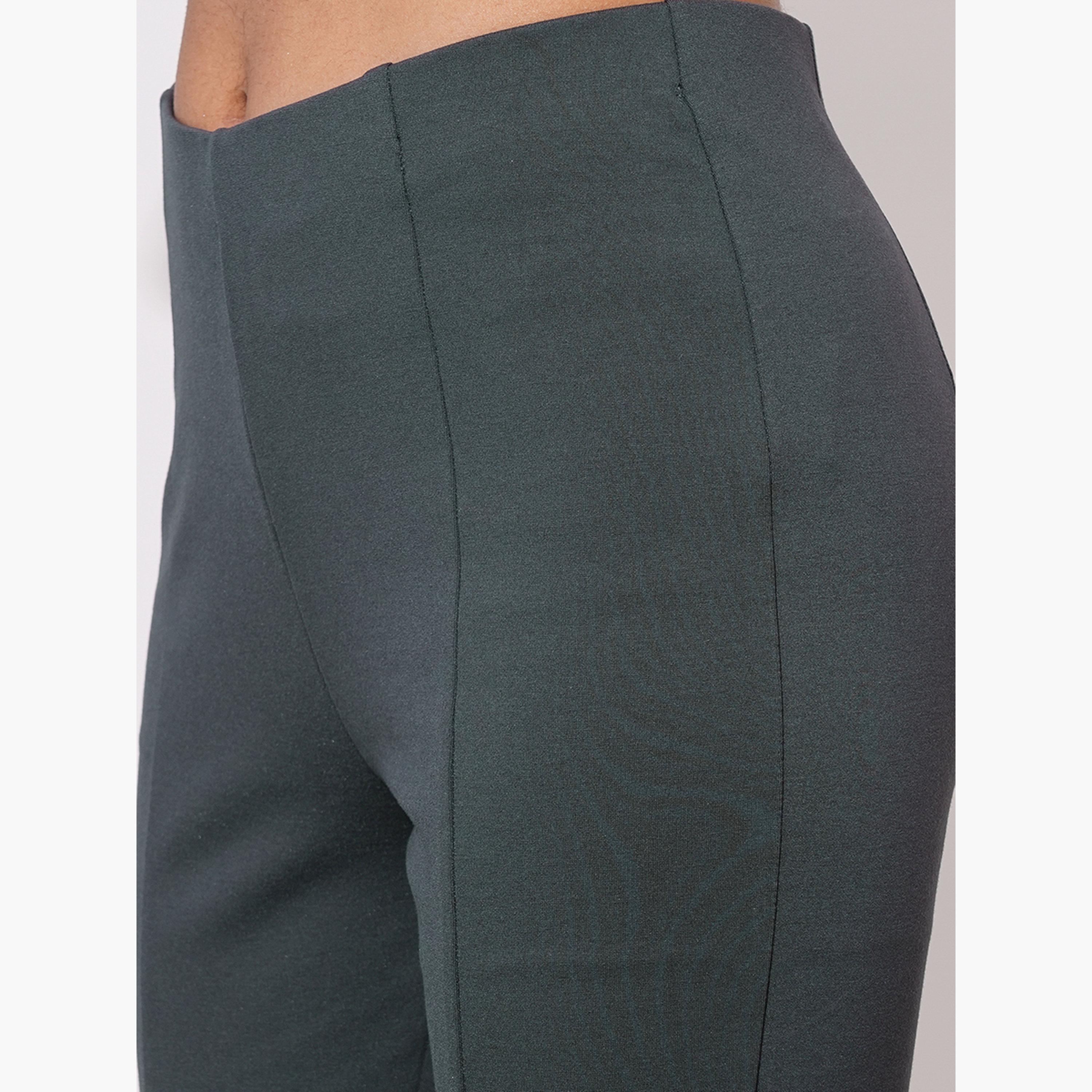 Globus X Styli Women Grey Stretchable Workwear Bootcut Treggings-women-clothing-bottoms-trousers-image-4