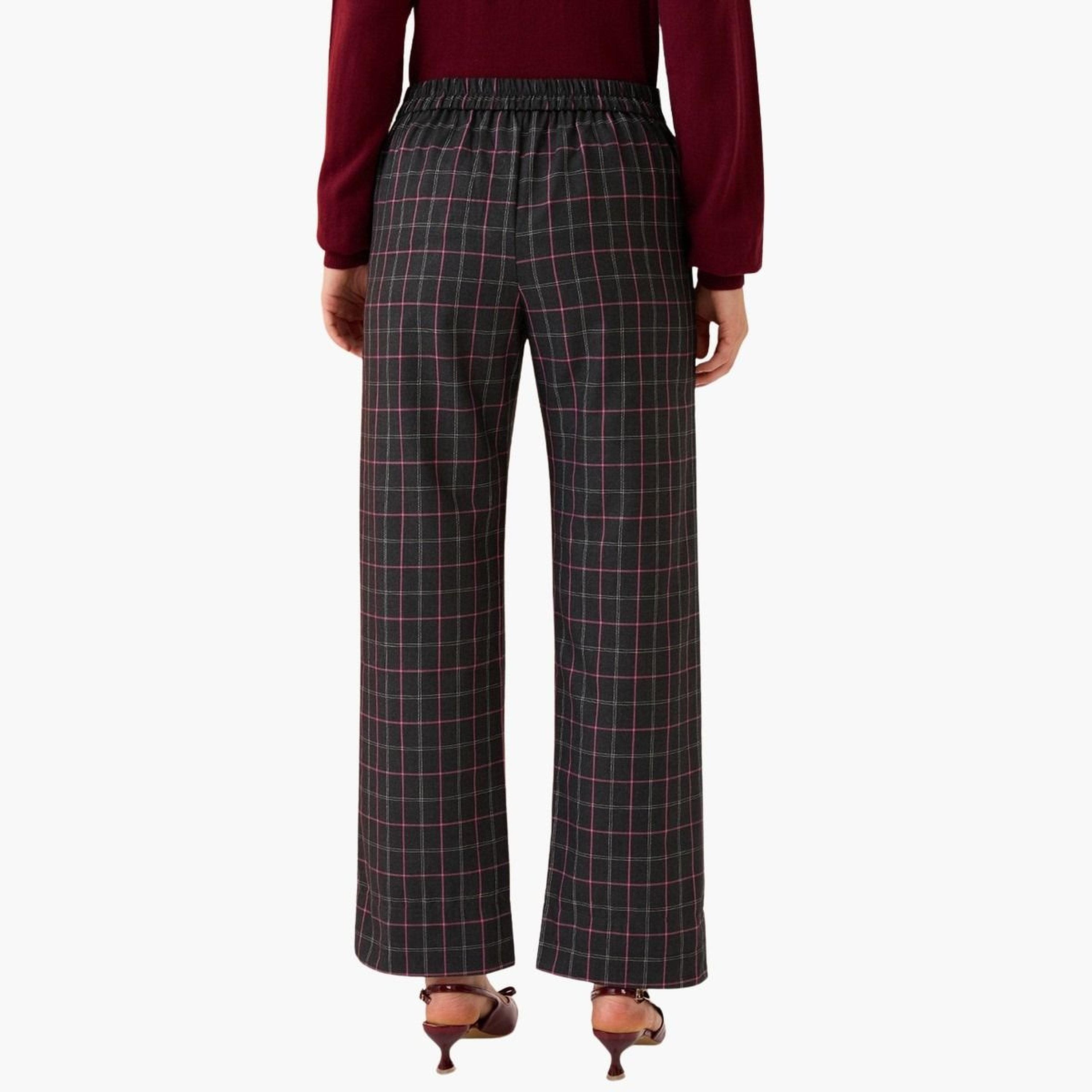 غلوبوس × ستايلي - بنطال أسود منقوش خصر متوسط الارتفاع بقصّة مستقيمة للنساء-women-clothing-bottoms-trousers-image-5