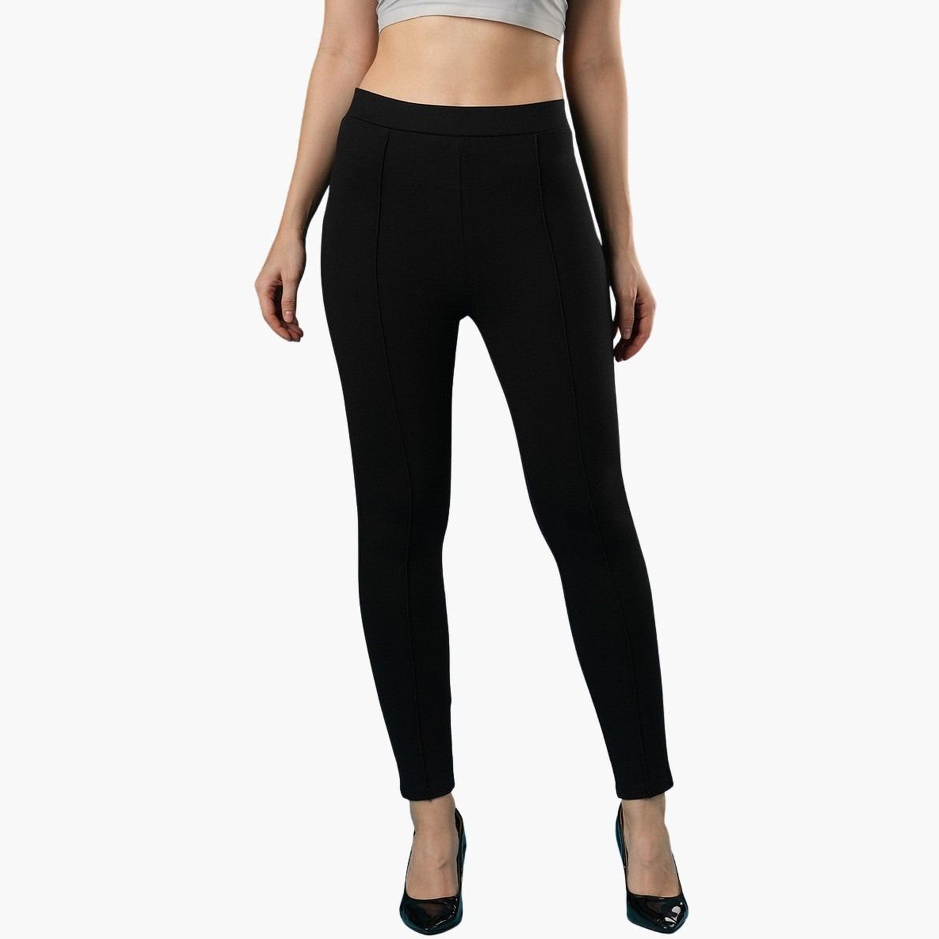 Globus X Styli Women Black Stretchable Skinny Fit Workwear Treggings-women-clothing-bottoms-trousers-image-1