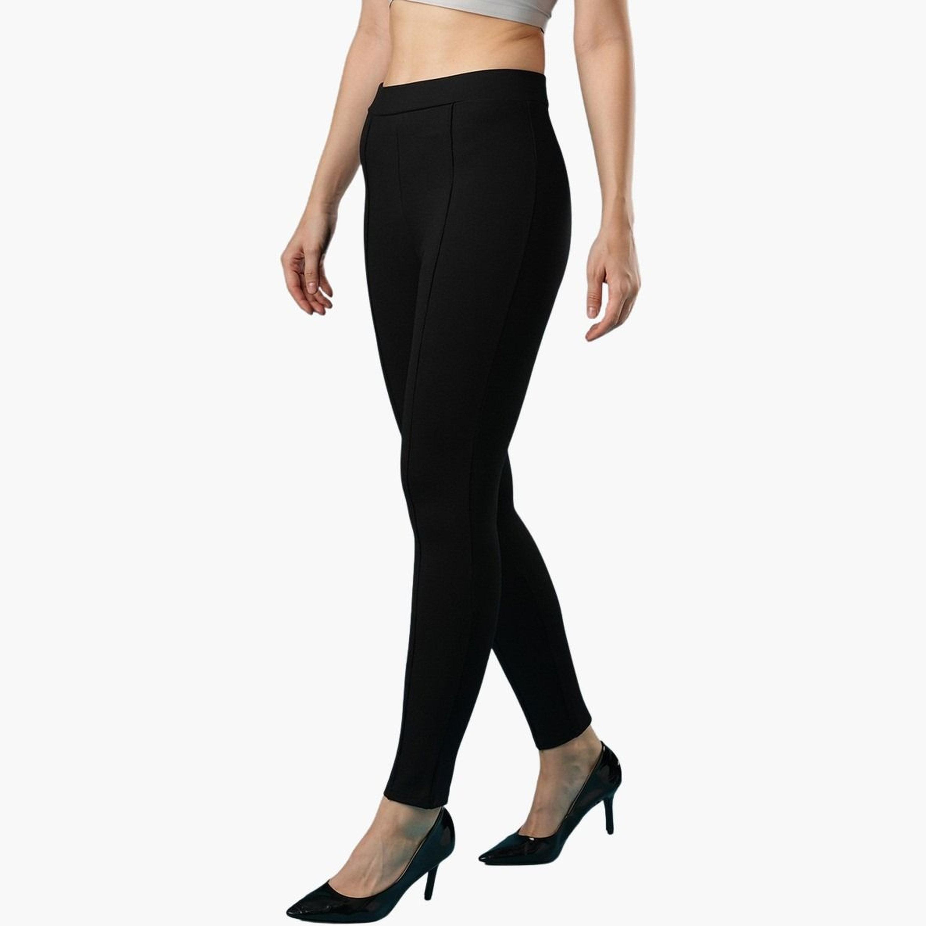 Globus X Styli Women Black Stretchable Skinny Fit Workwear Treggings-women-clothing-bottoms-trousers-image-3