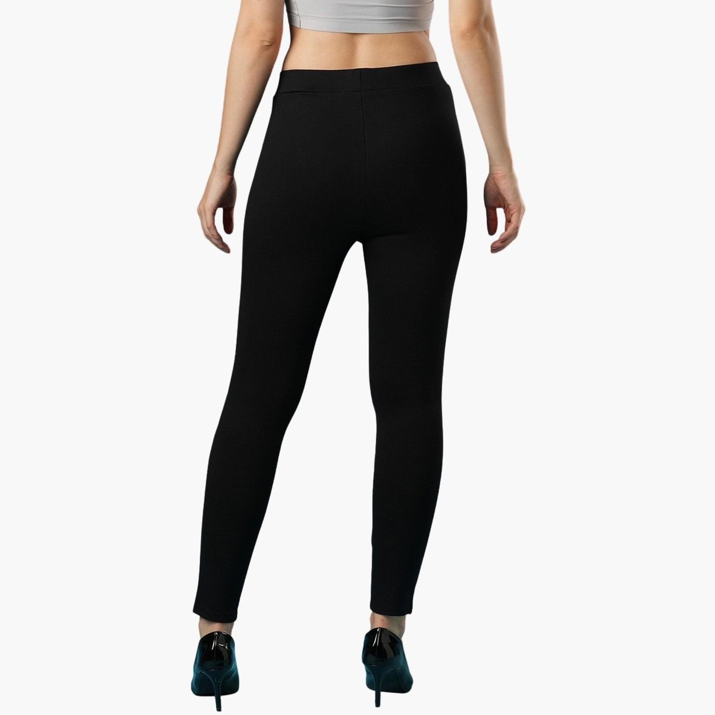 غلوبوس × ستايلي - بنطال عمل ضيق قماش قابل للتمدد باللون الأسود للنساء-women-clothing-bottoms-trousers-image-4