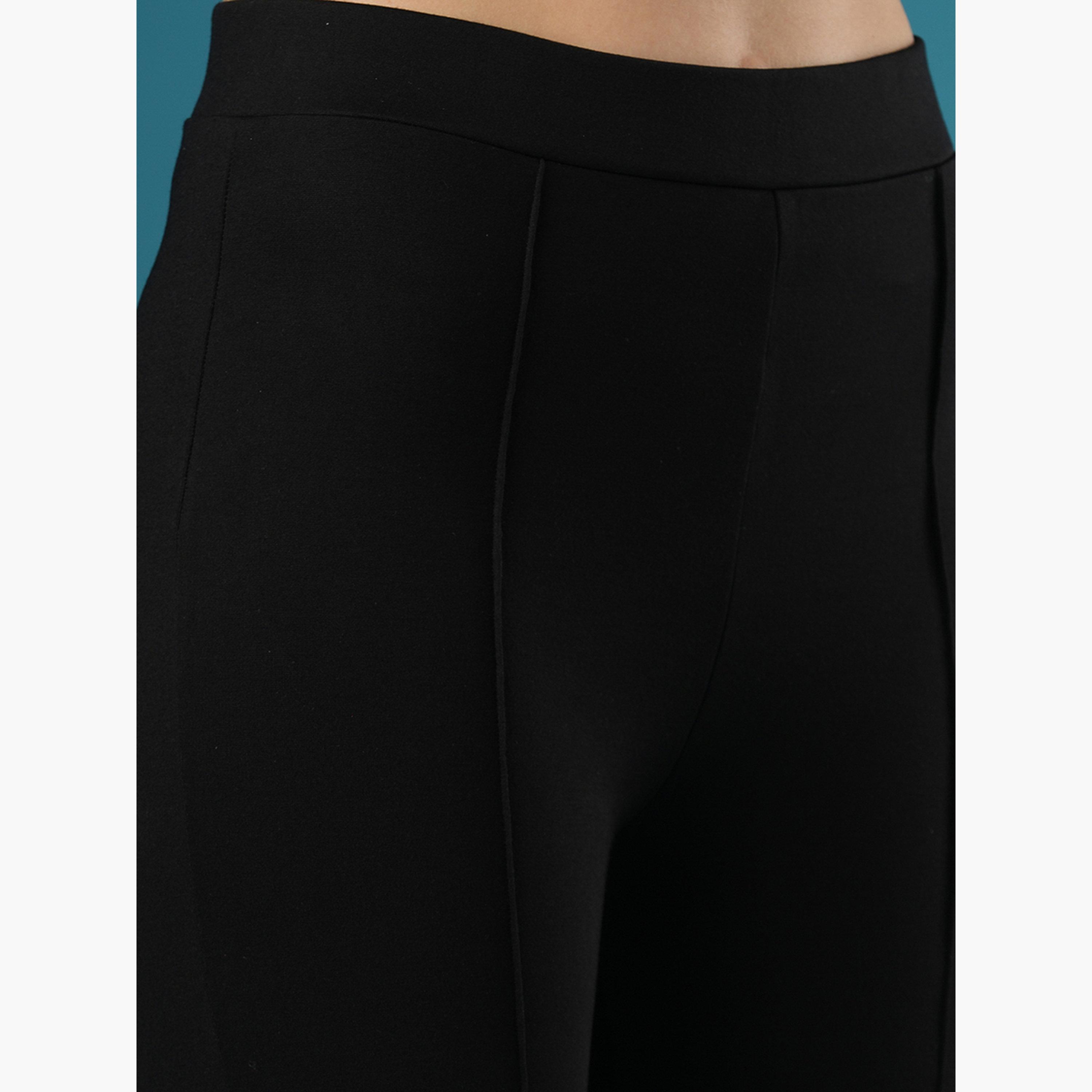 غلوبوس × ستايلي - بنطال عمل ضيق قماش قابل للتمدد باللون الأسود للنساء-women-clothing-bottoms-trousers-image-5