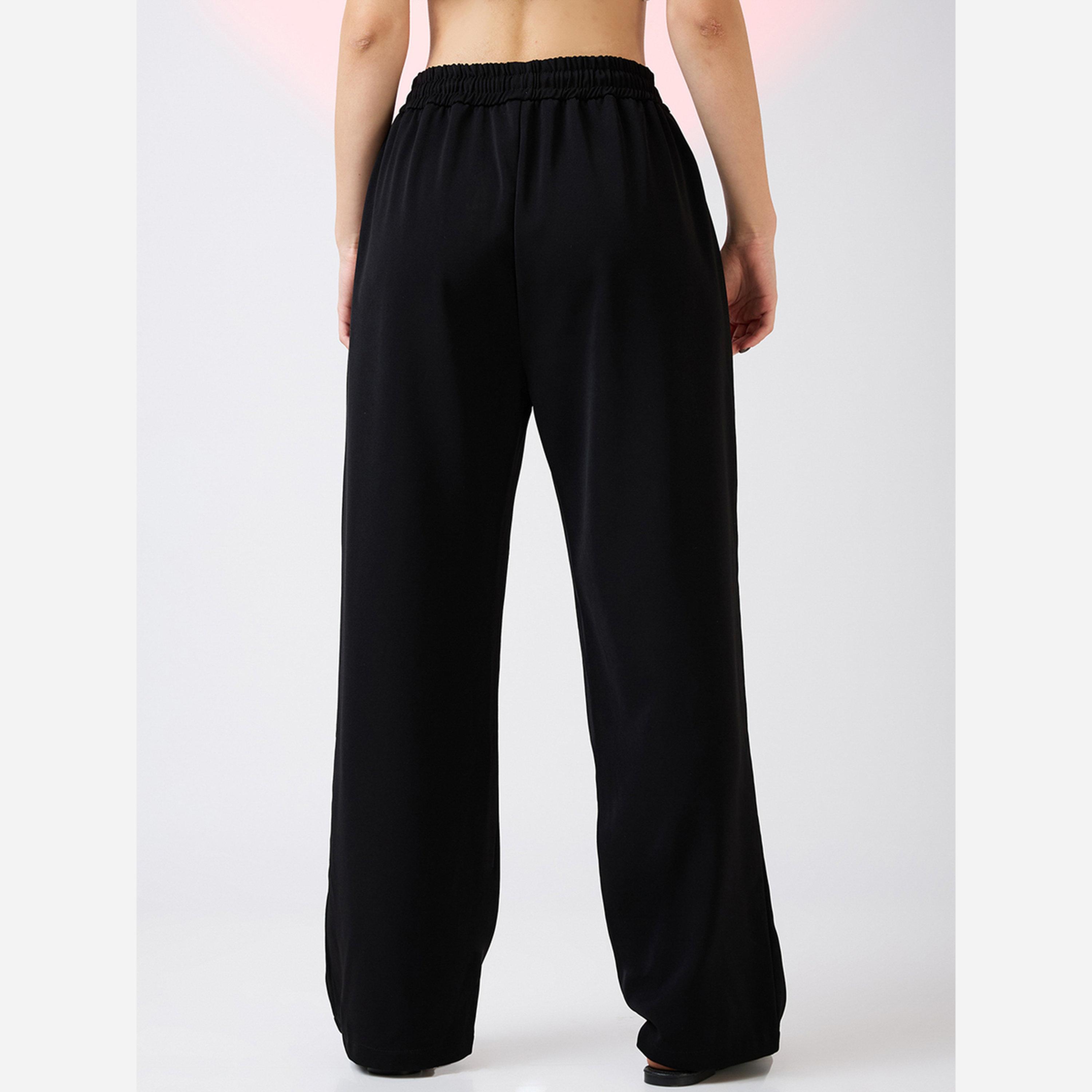 Globus X Styli Women Black Mid Rise Regular Fit Pants-women-clothing-bottoms-trousers-image-5