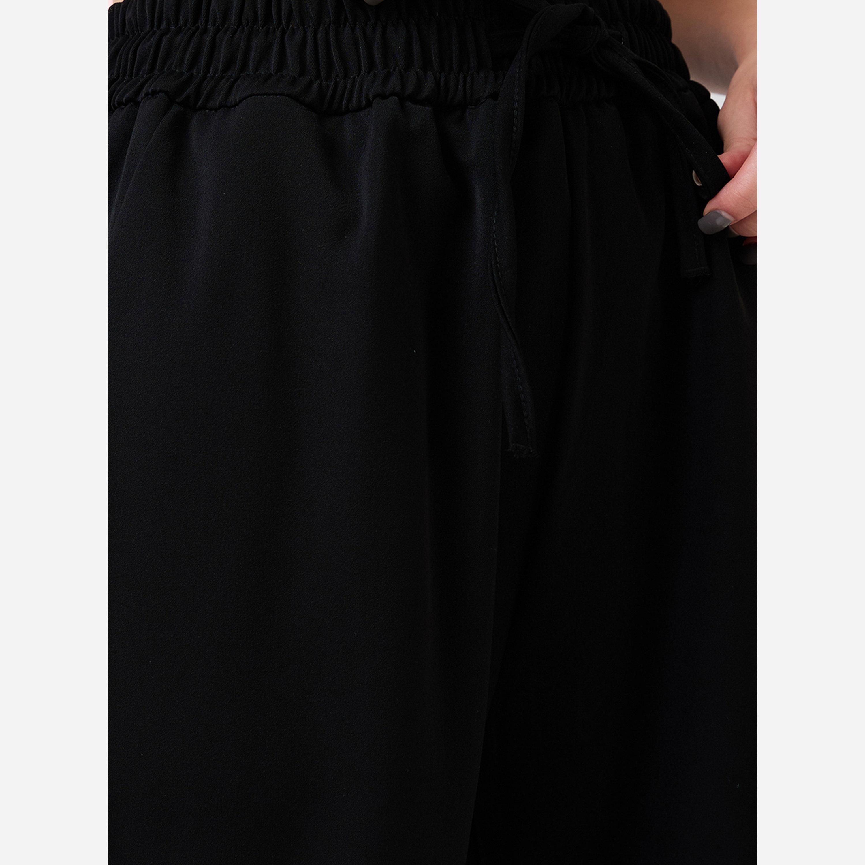 Globus X Styli Women Black Mid Rise Regular Fit Pants-women-clothing-bottoms-trousers-image-6