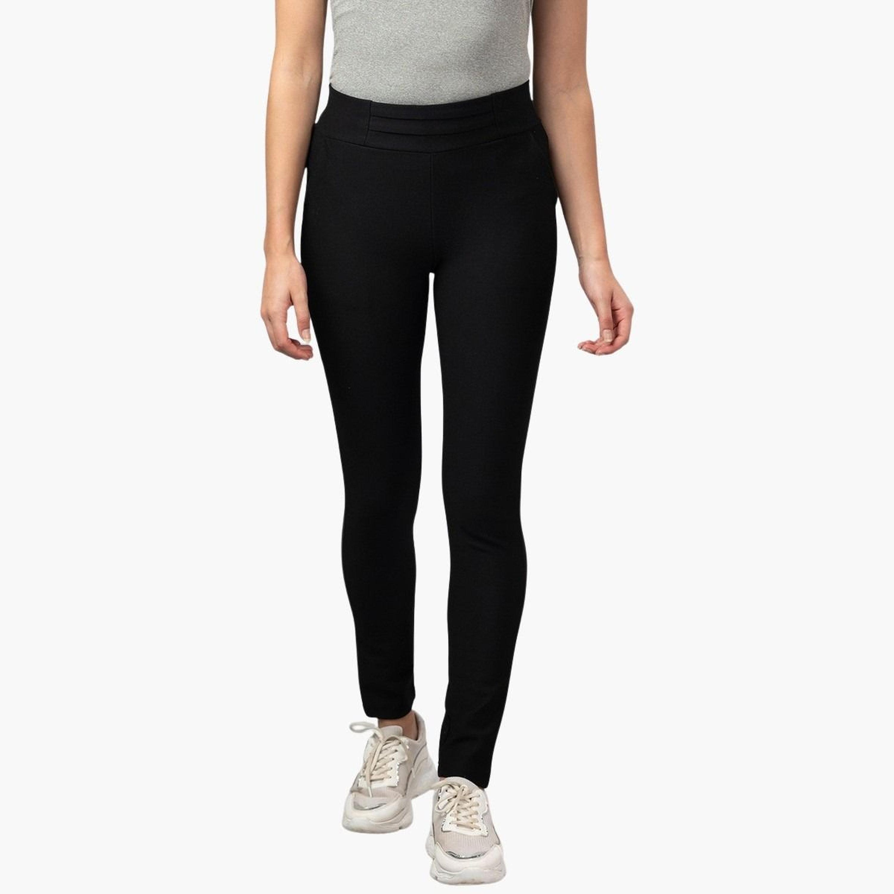 غلوبوس × ستايلي - بنطال ضيق أسود سادة للنساء-women-clothing-bottoms-trousers-image-1