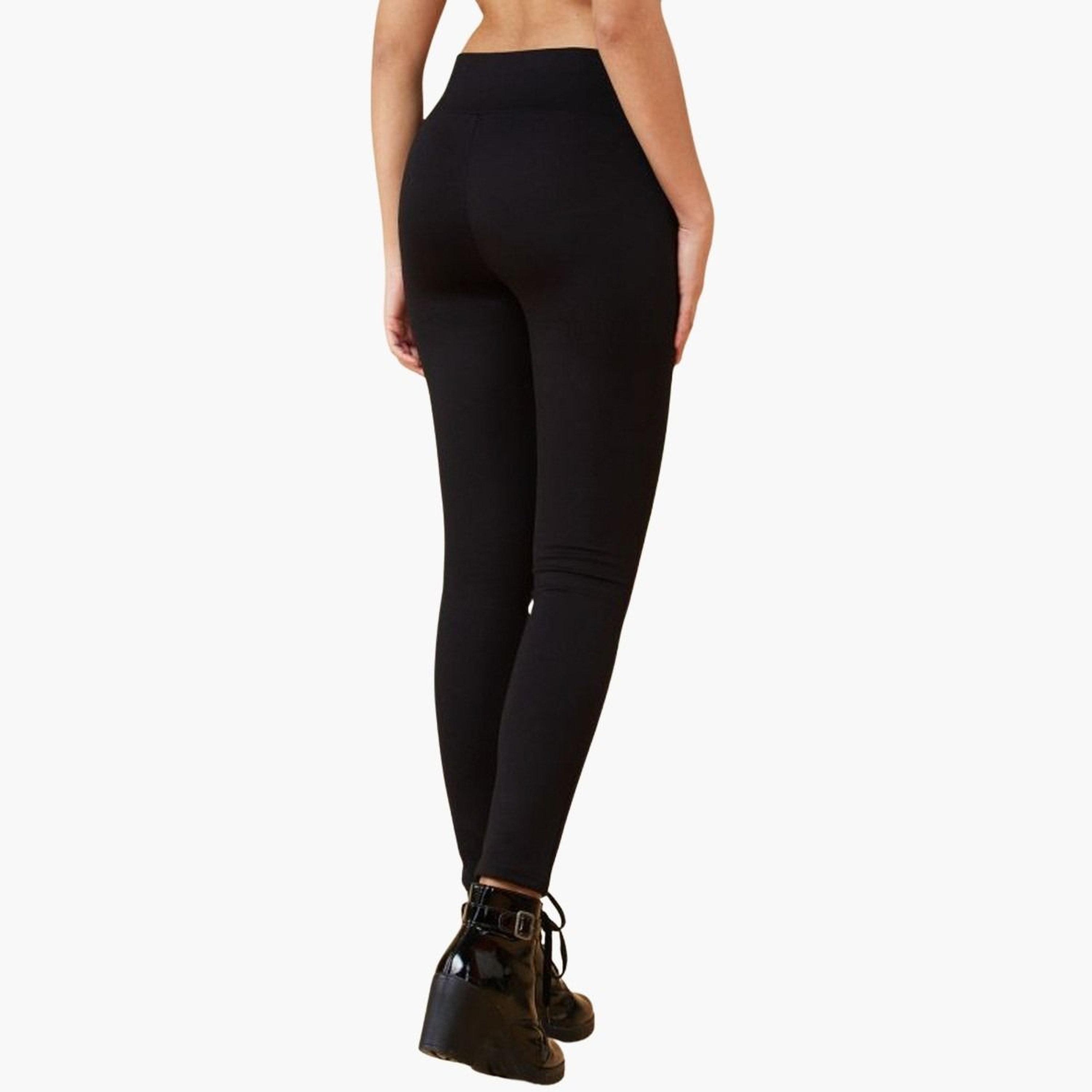 غلوبوس × ستايلي - بنطال عمل ضيق قماش قابل للتمدد باللون الأسود للنساء-women-clothing-bottoms-trousers-image-4