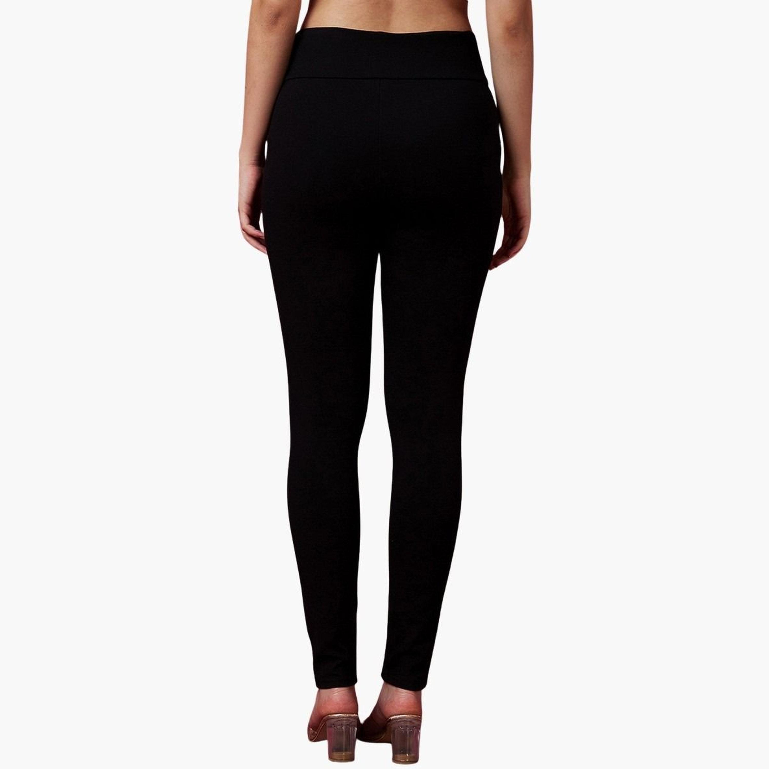 غلوبوس × ستايلي - بنطال رياضي ضيق أسود قماش قابل للتمدد خصر متوسط الارتفاع للنساء-women-clothing-bottoms-trousers-image-4