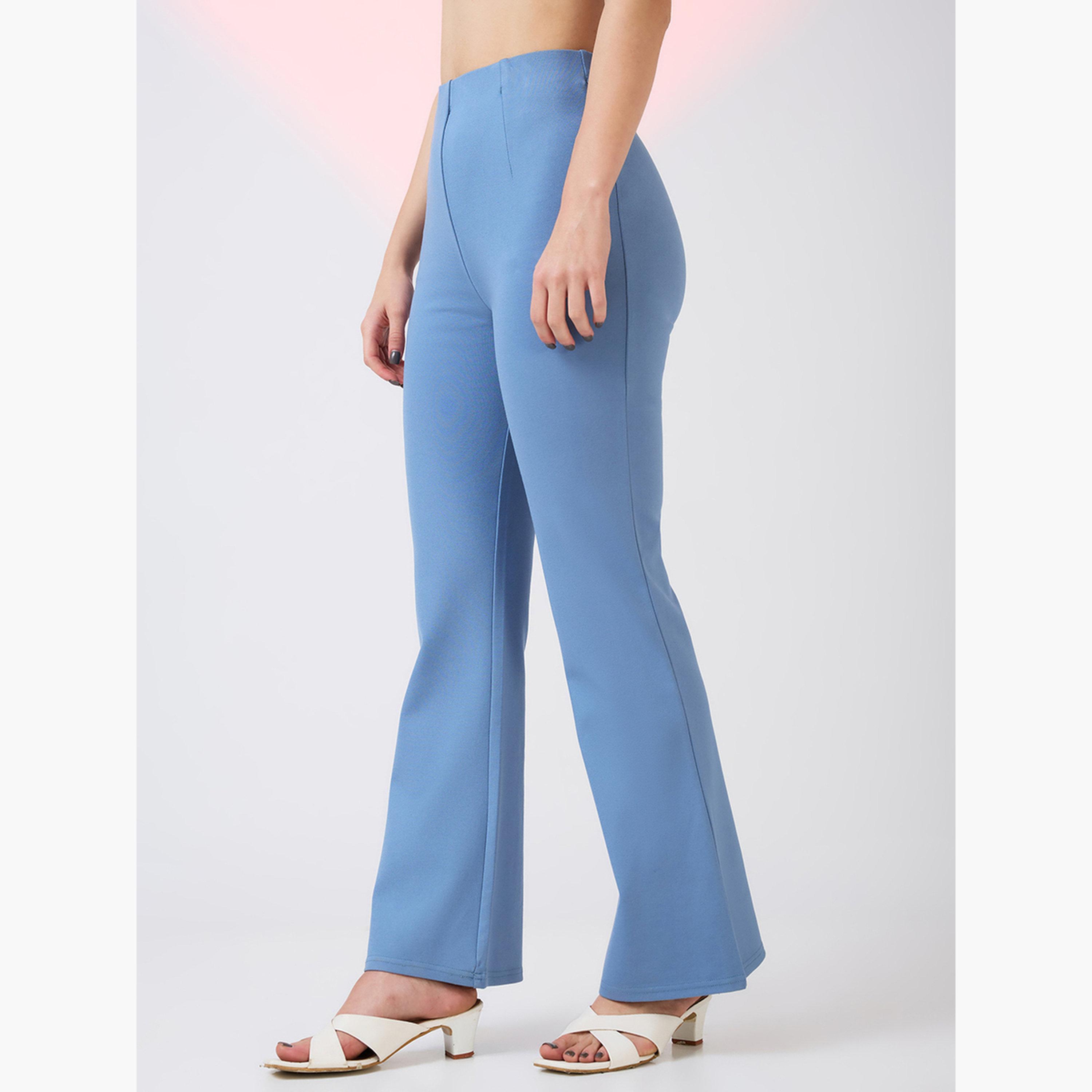 غلوبوس × ستايلي - بنطال رياضي أزرق قماش قابل للتمدد بخصر متوسط ​​وقصة واسعة للنساء-women-clothing-bottoms-trousers-image-3