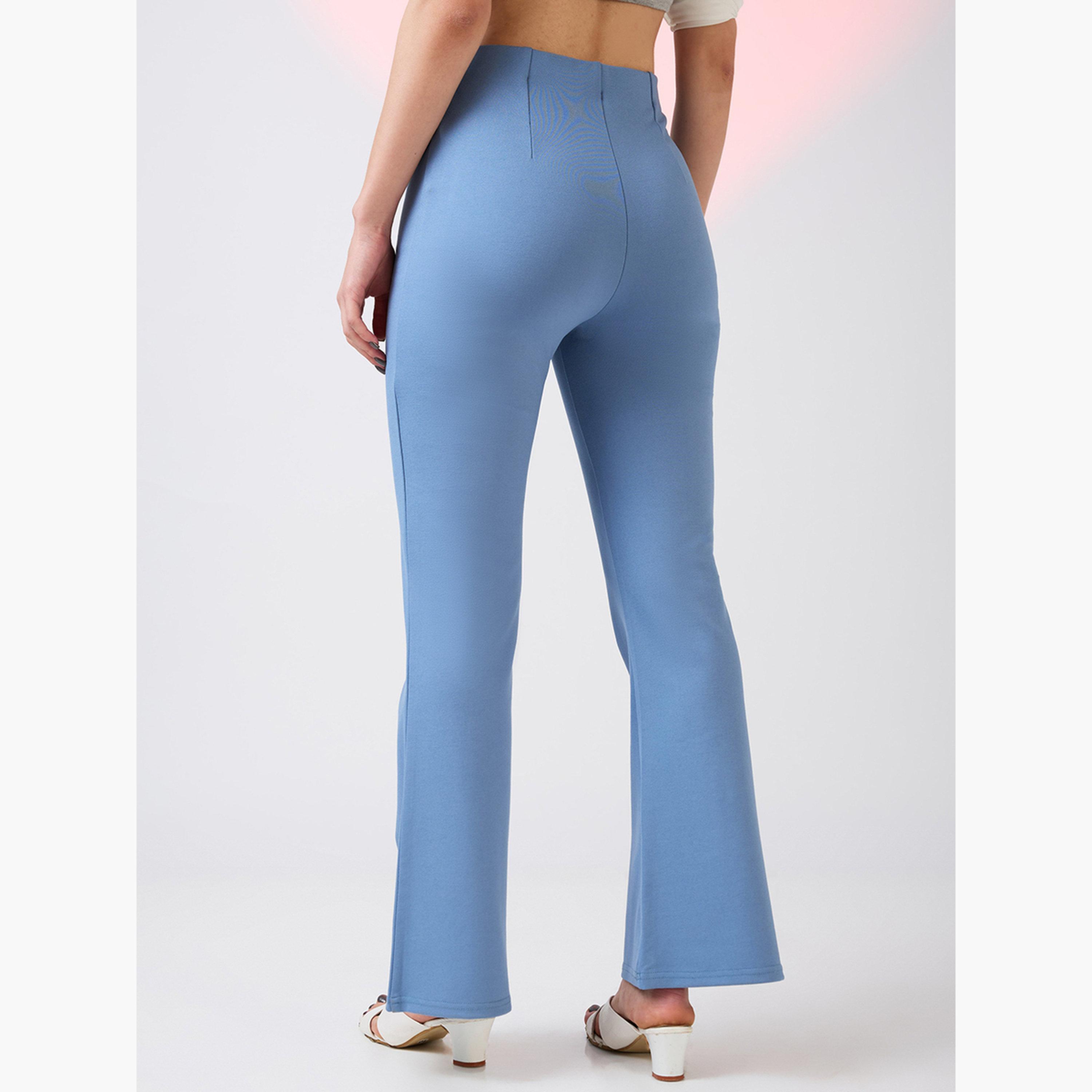 غلوبوس × ستايلي - بنطال رياضي أزرق قماش قابل للتمدد بخصر متوسط ​​وقصة واسعة للنساء-women-clothing-bottoms-trousers-image-5