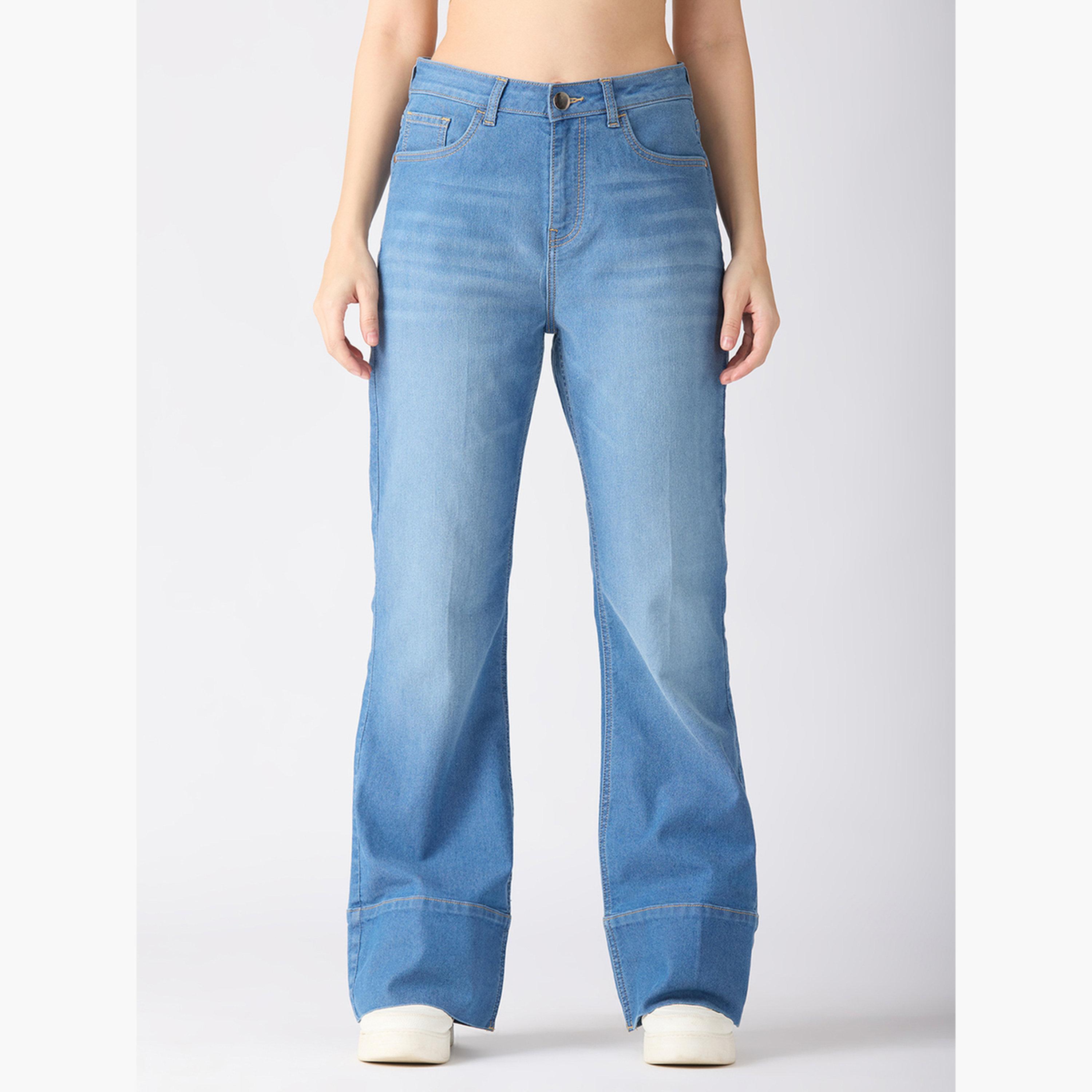 Globus X Styli Women Light Blue Cotton Stretch Bootcut Jeans-women-clothing-bottoms-jeans-image-1