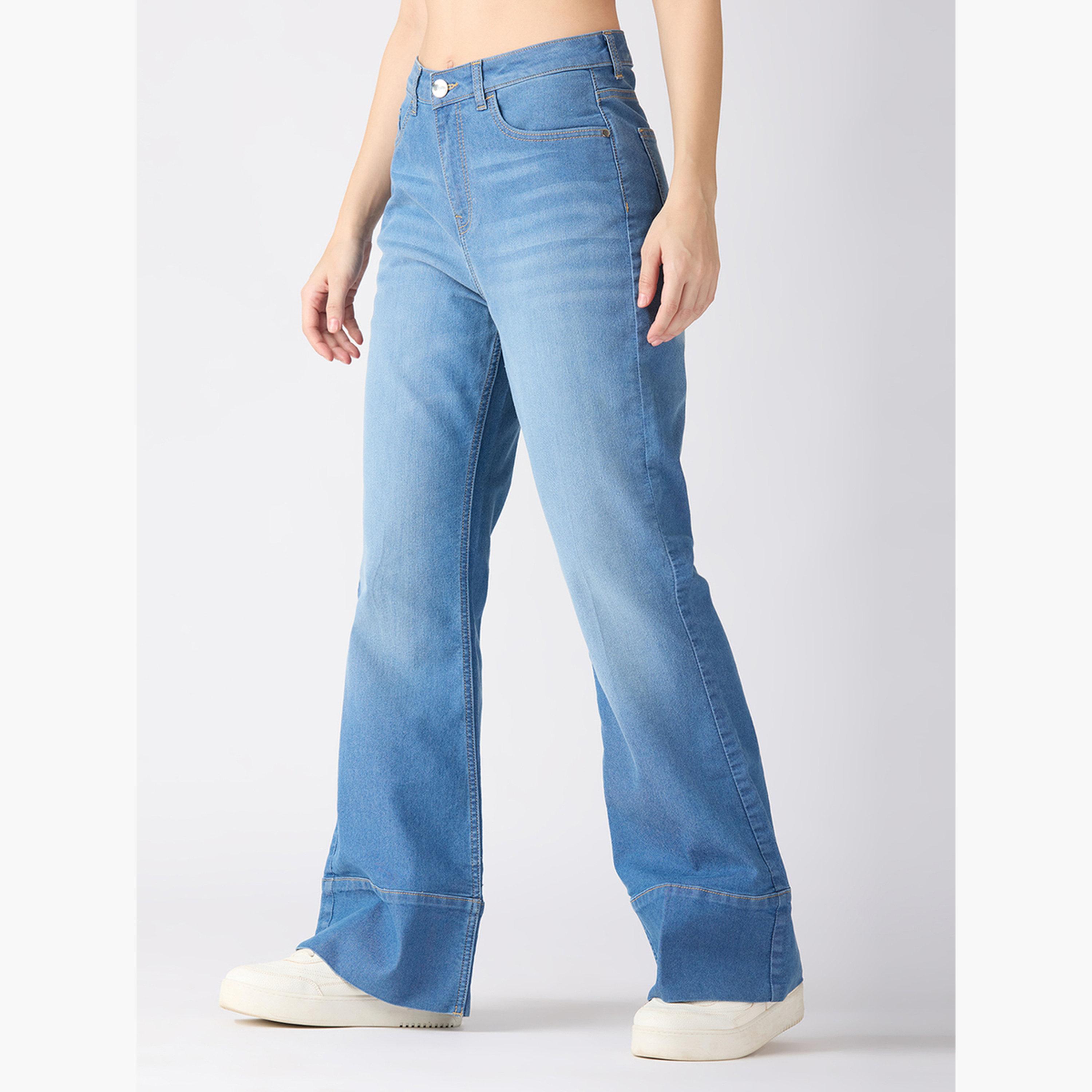 Globus X Styli Women Light Blue Cotton Stretch Bootcut Jeans-women-clothing-bottoms-jeans-image-3