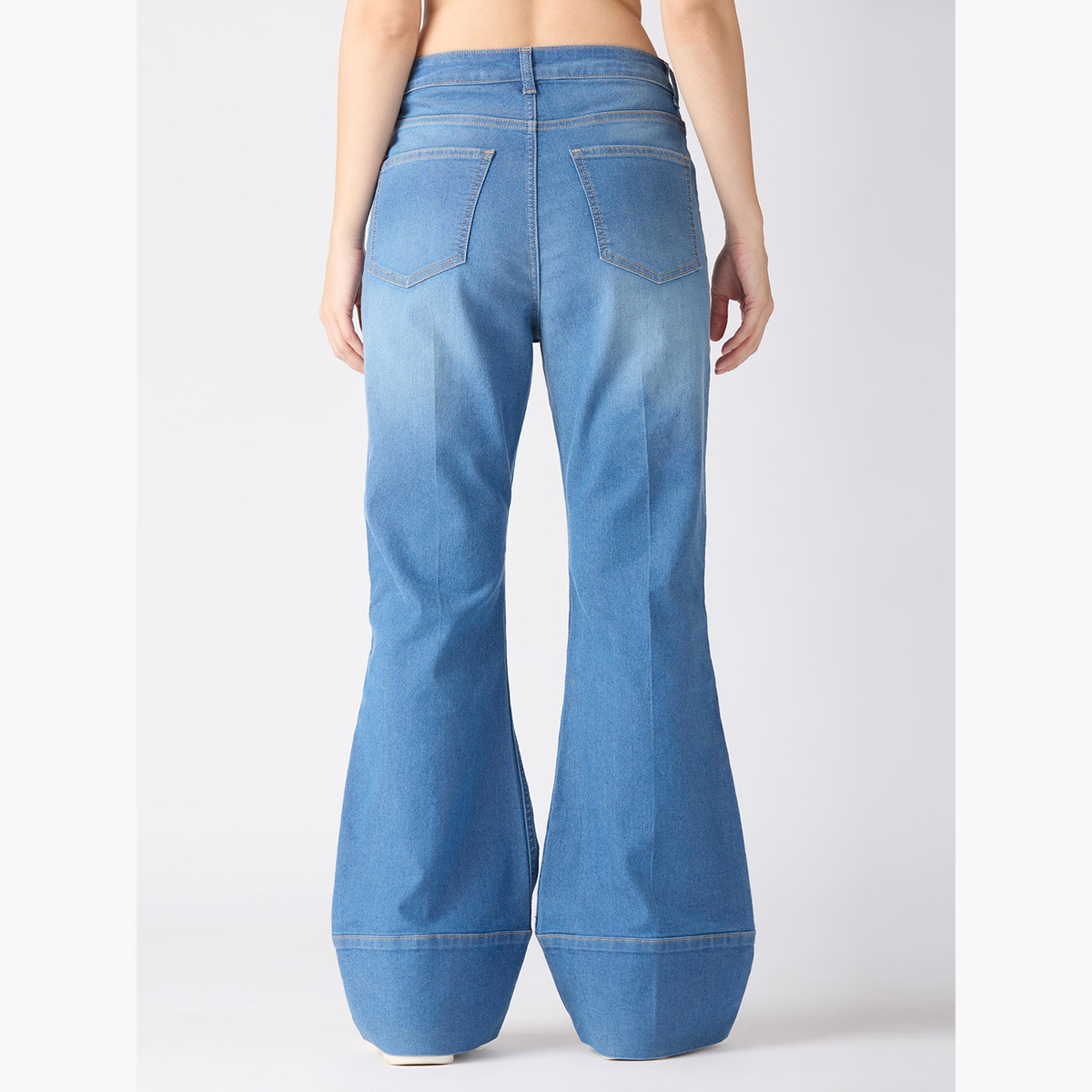 Globus X Styli Women Light Blue Cotton Stretch Bootcut Jeans-women-clothing-bottoms-jeans-image-5