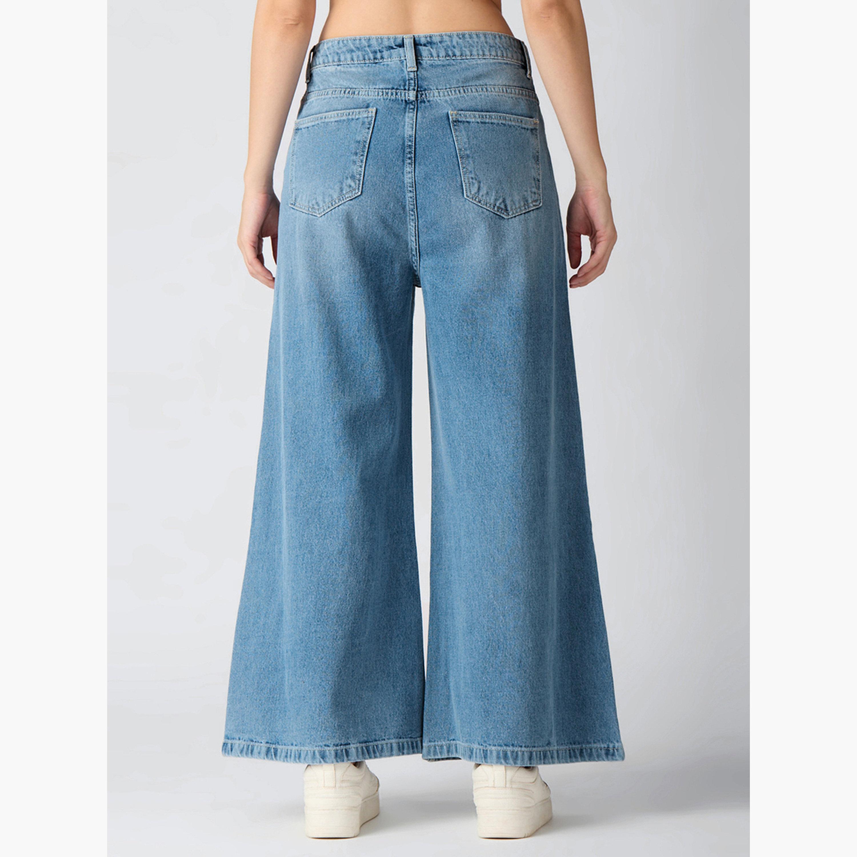 Globus X Styli Women Light Blue Cotton Mid-Rise Flared Jeans-women-clothing-bottoms-jeans-image-5