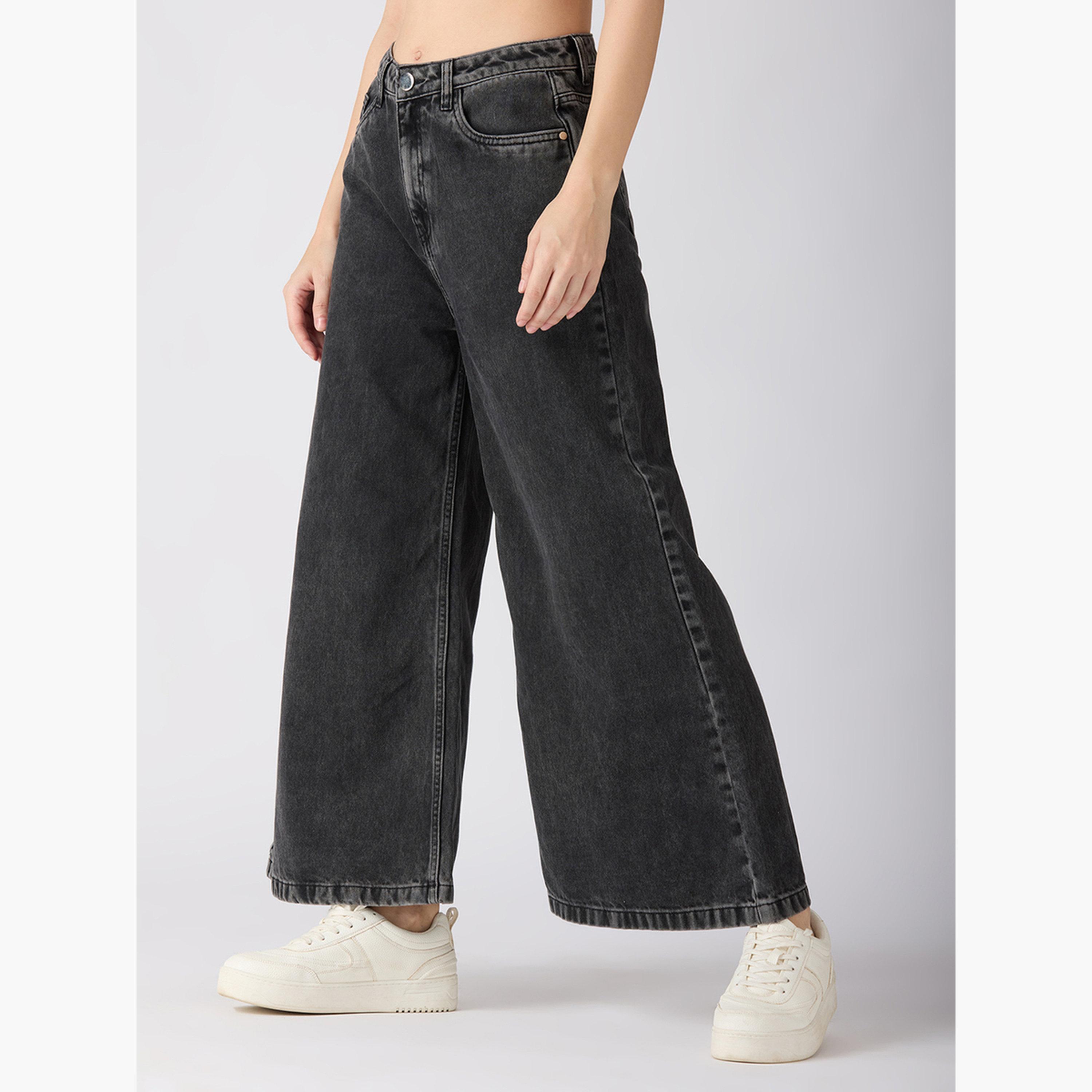 غلوبوس × ستايلي - بنطال جينز واسع من القطن لون الفحم للنساء-women-clothing-bottoms-jeans-image-3