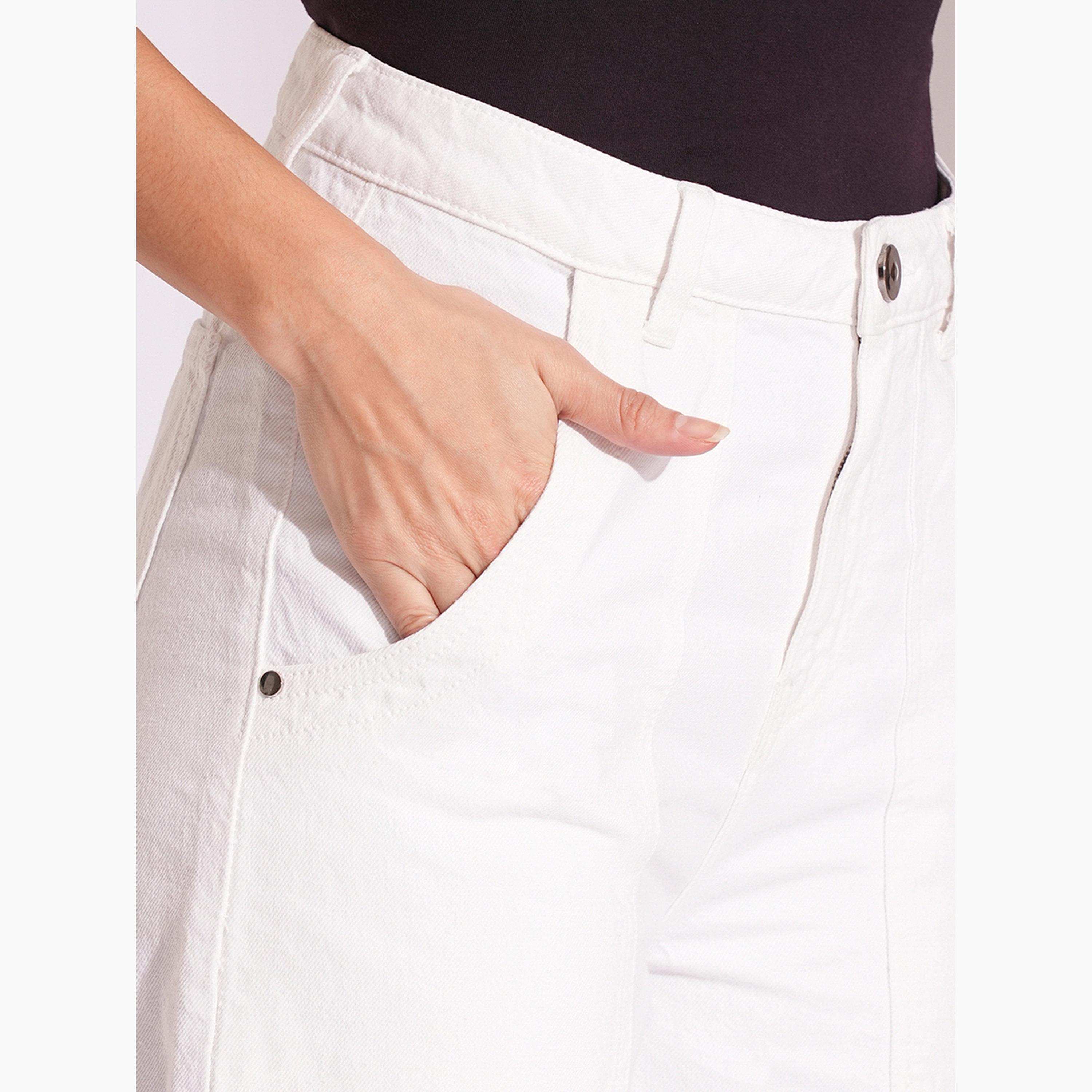 غلوبوس × ستايلي - بنطال جينز أبيض من القطن عالي الخصر وواسع الساق للنساء-women-clothing-bottoms-jeans-image-6