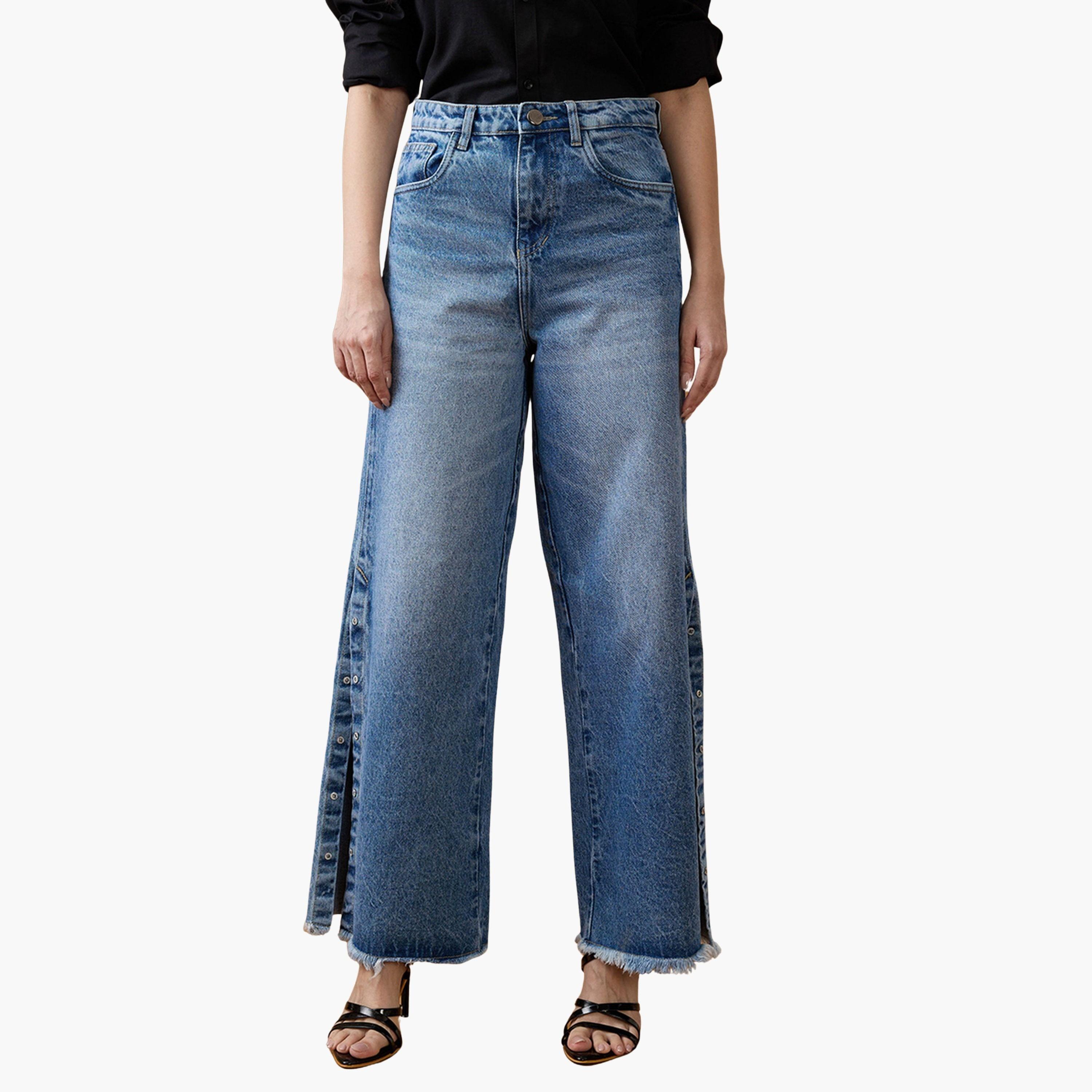 Globus X Styli Mid Rise Blue Denim Jeans-women-clothing-bottoms-jeans-image-1