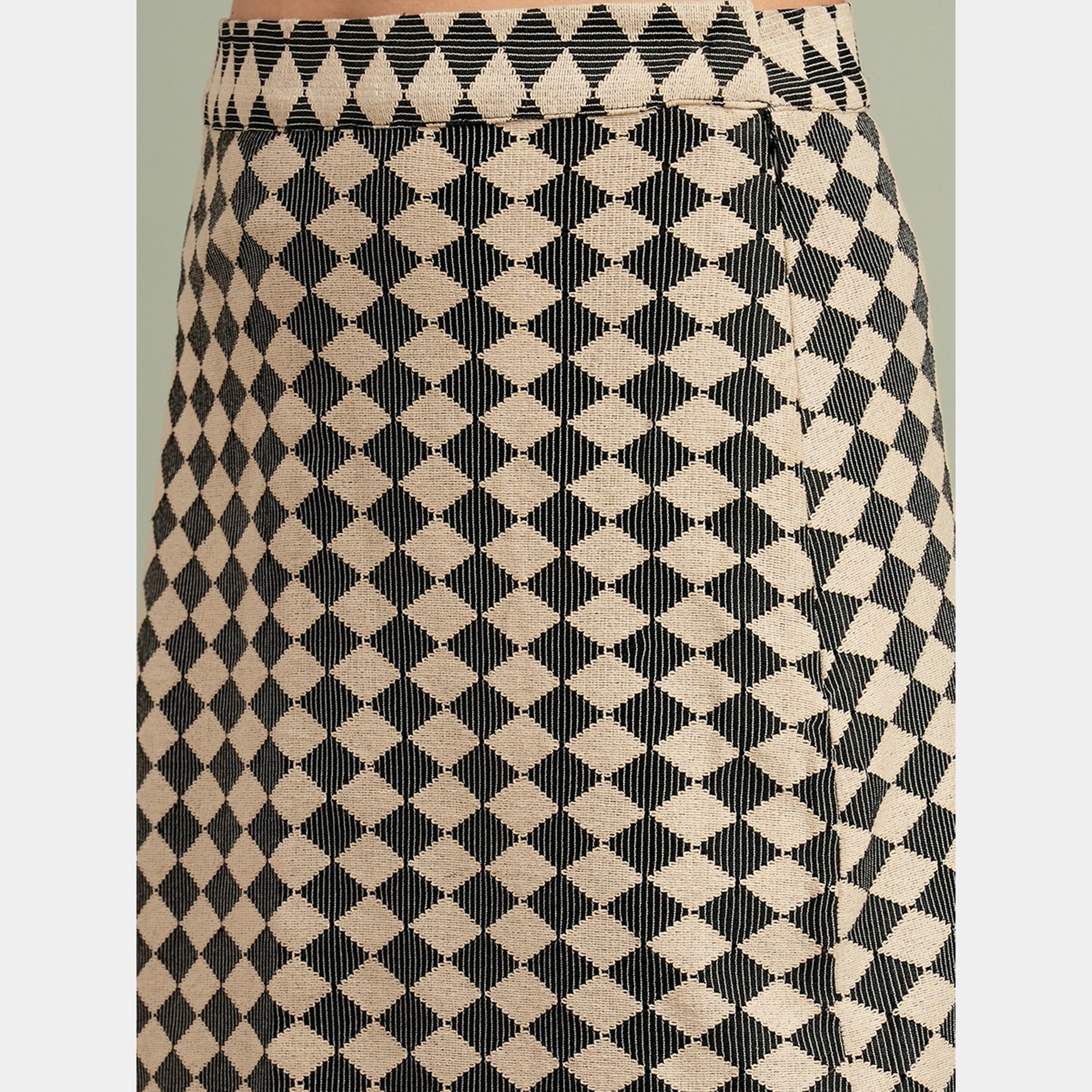 Globus X Styli Chic Diamond Pattern Knit Crop Top and Skirt Co-Ords-women-clothing-coordsets-image-5