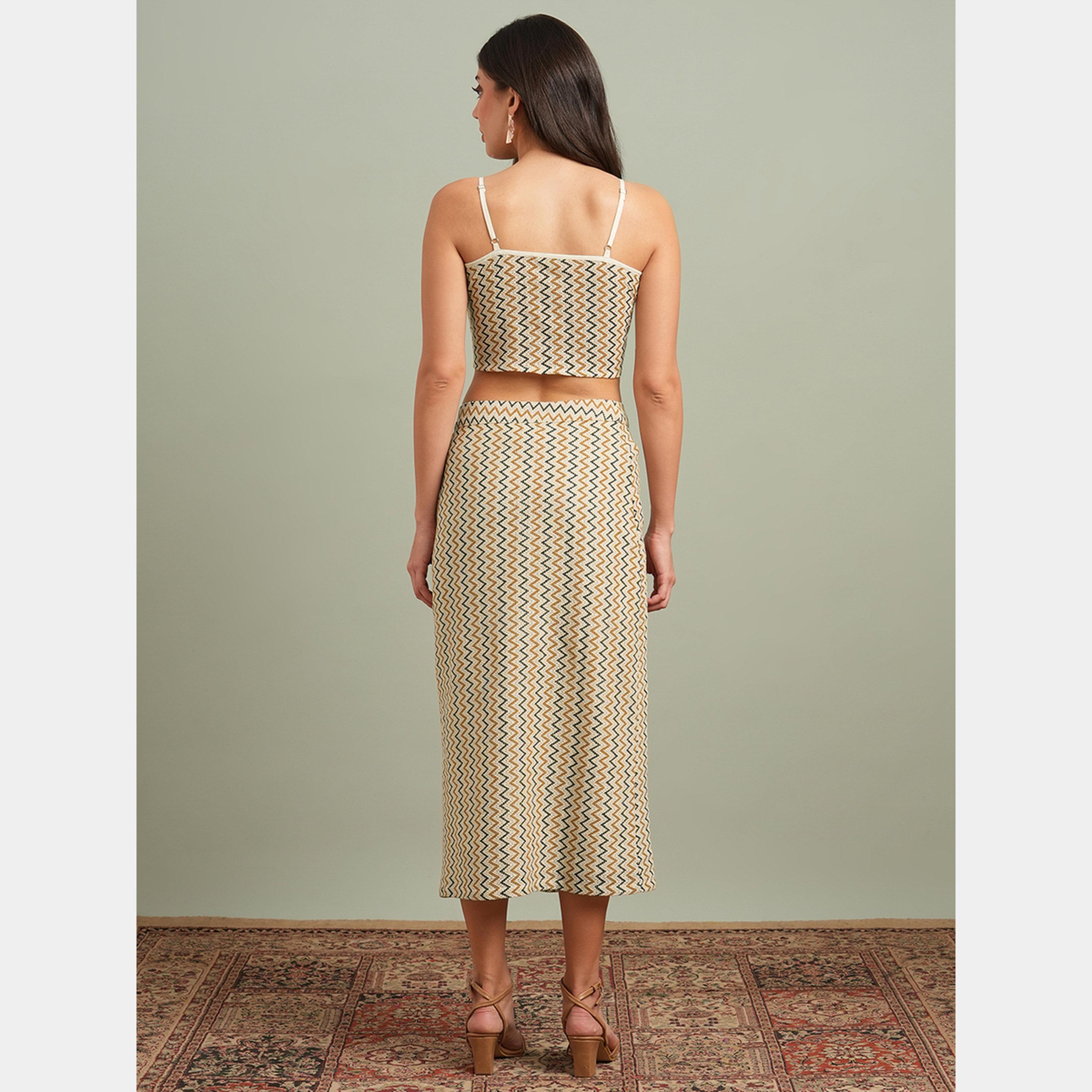 غلوبوص × ستايلي - بلوزة قصيرة وتنورة محبوكة بنمط متعرج-women-clothing-coordsets-image-3