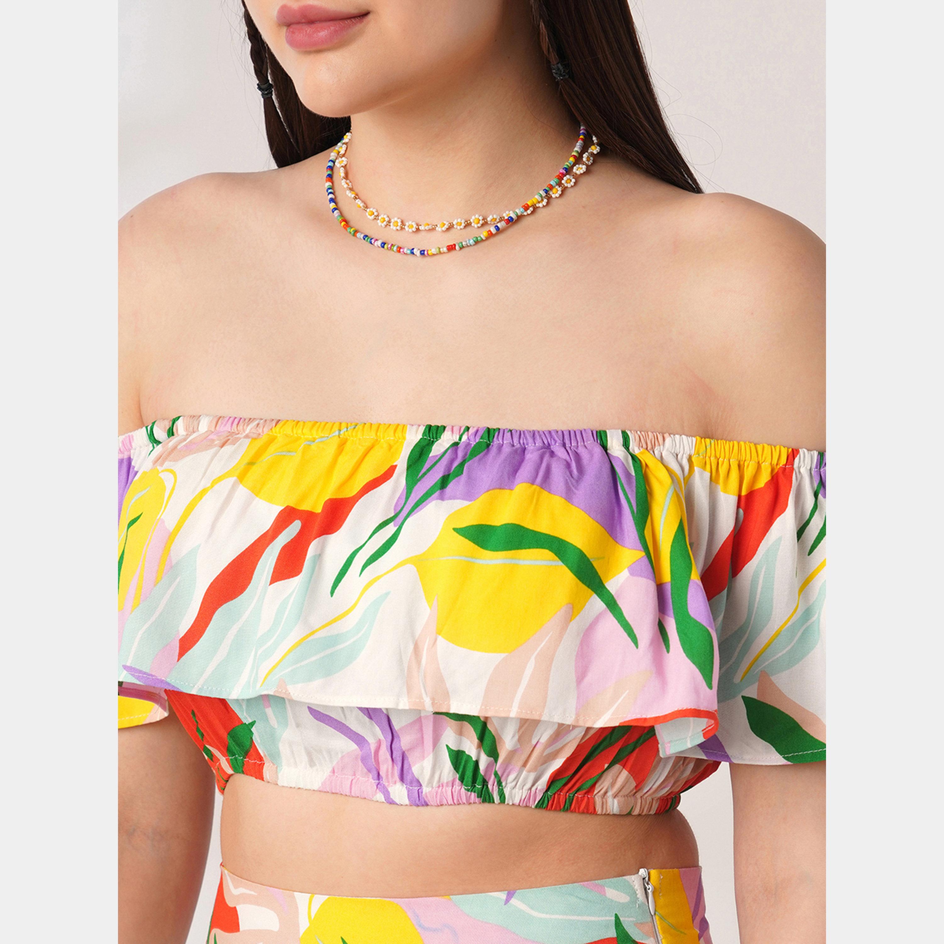 Globus X Styli Floral Print Crop Top and Maxi Skirt Co-ords-women-clothing-coordsets-image-4