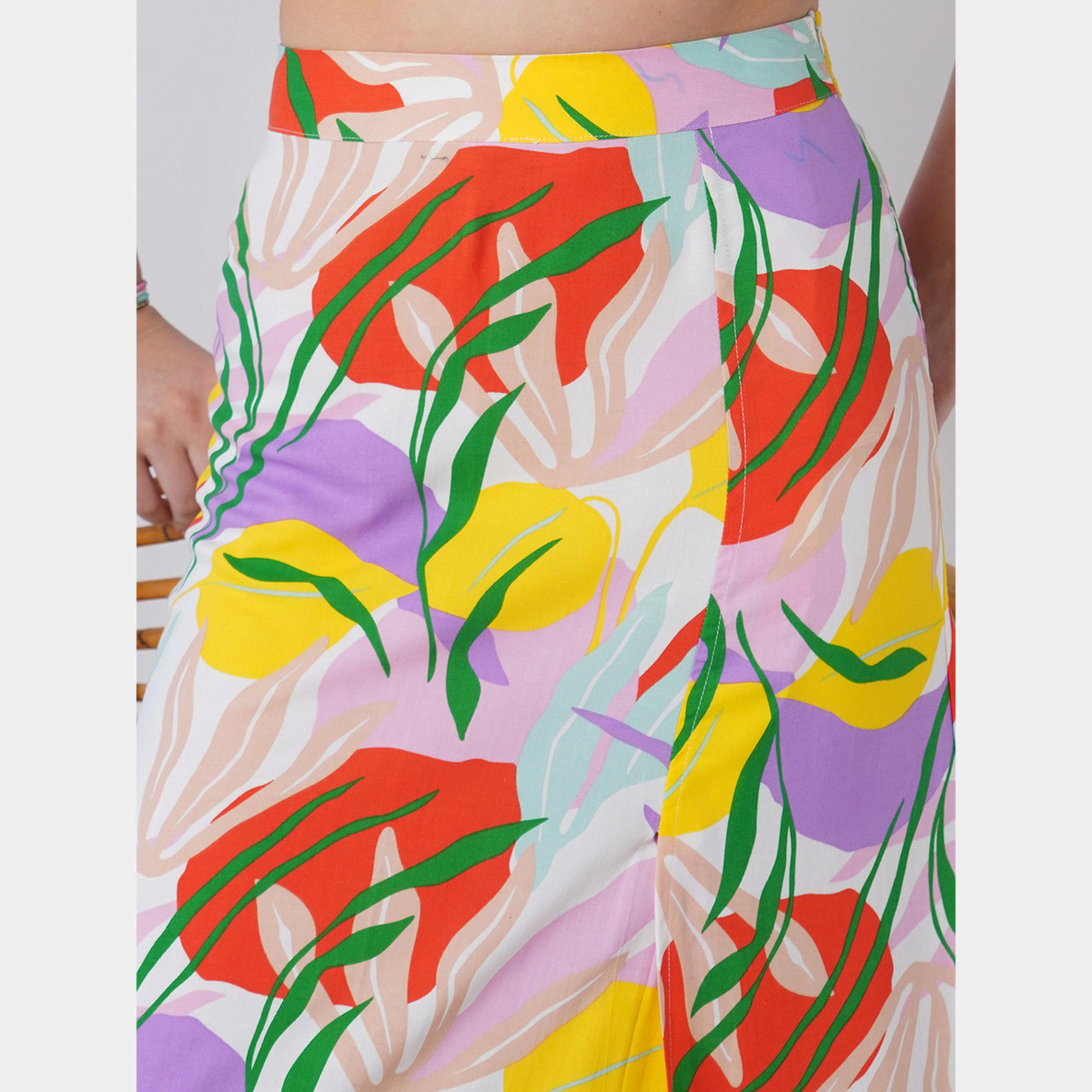 غلوبوص × ستايلي - بلوزة قصيرة بطبعة زهور مع تنورة ماكسي-women-clothing-coordsets-image-5