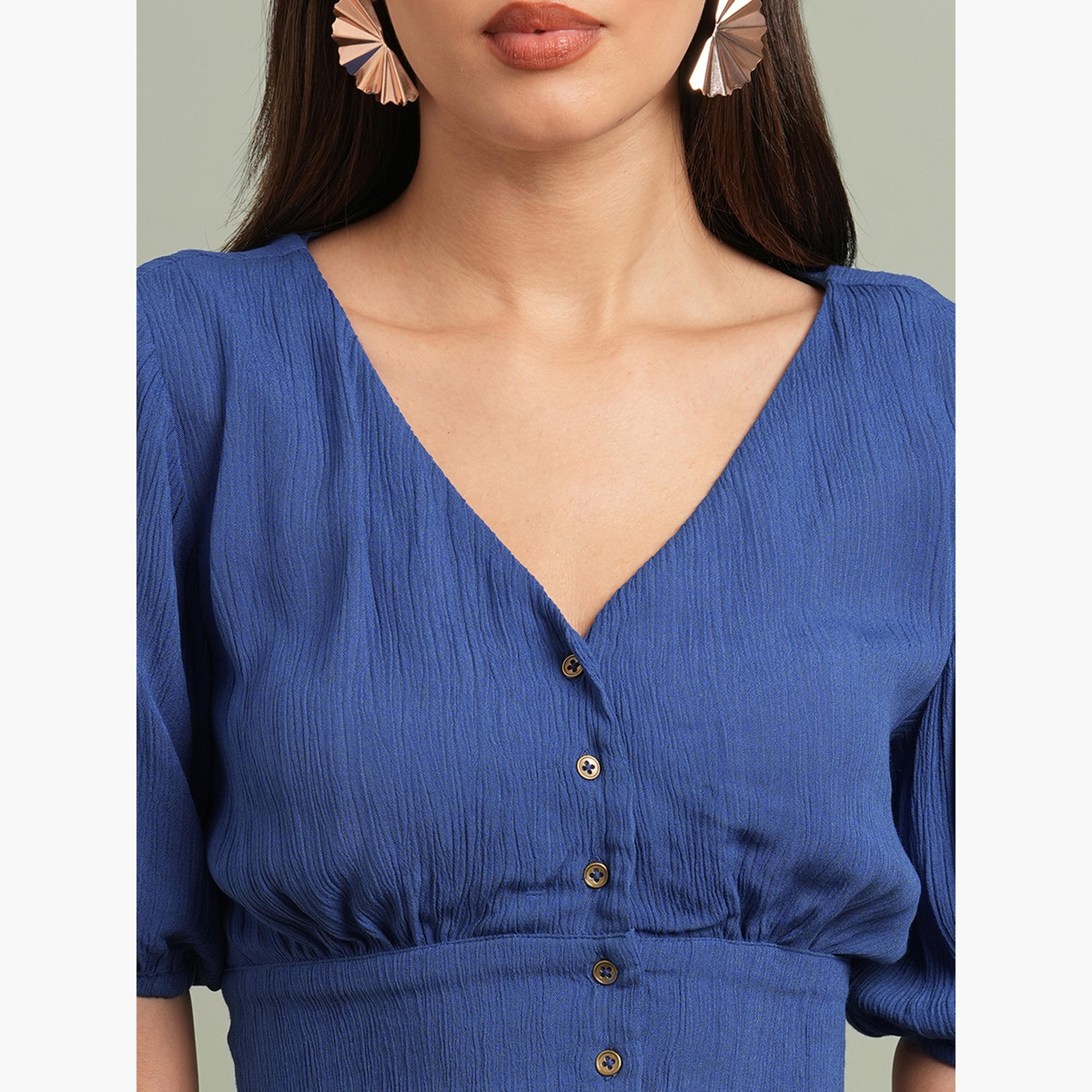 غلوبوص × ستايلي - بلوزة قصيرة رقبة حرف V وتفاصيل أزرار وبنطال واسع الساق-women-clothing-coordsets-image-6