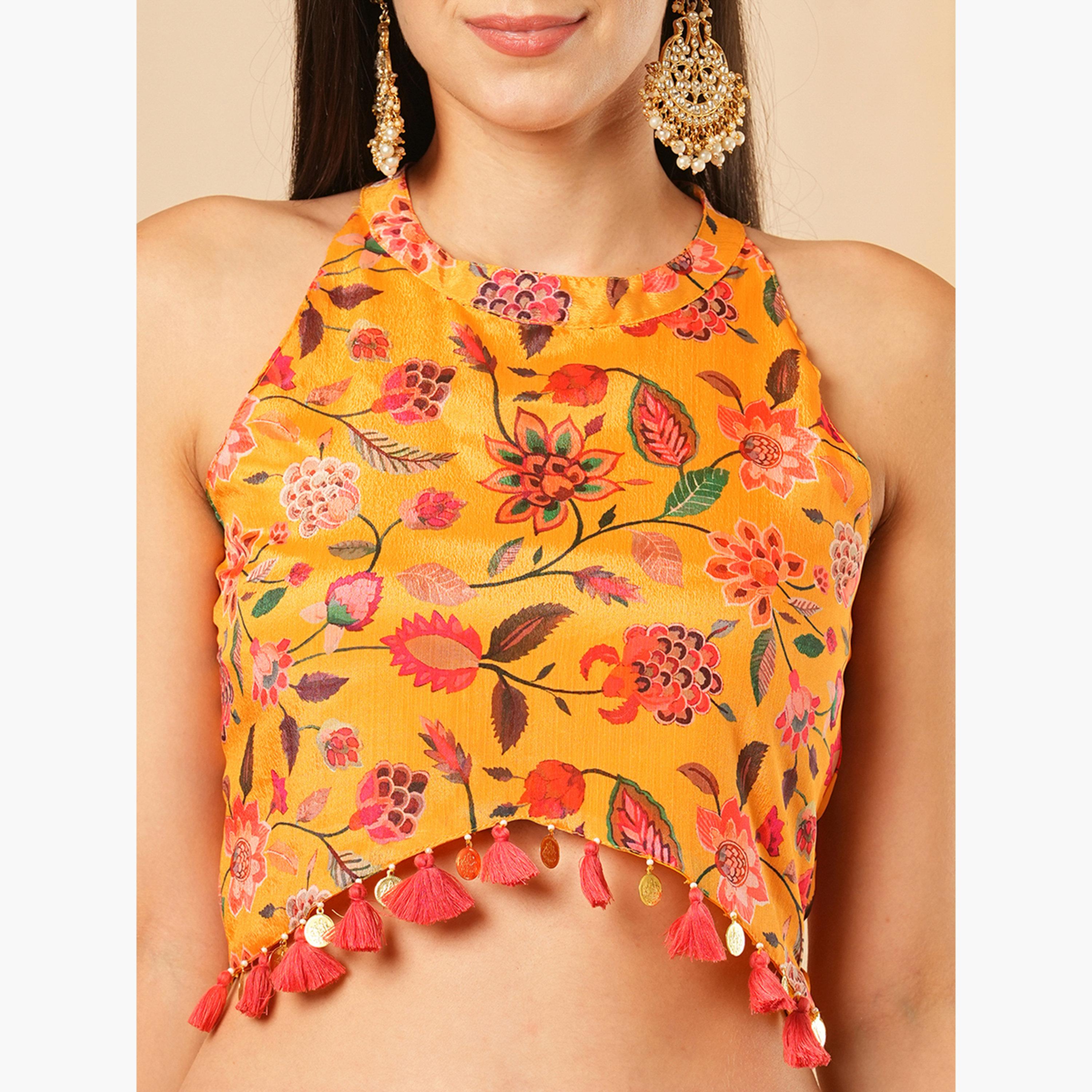 غلوبوص × ستايلي - بلوزة قصيرة رقبة تعليق مع تنورة ماكسي-women-clothing-coordsets-image-6