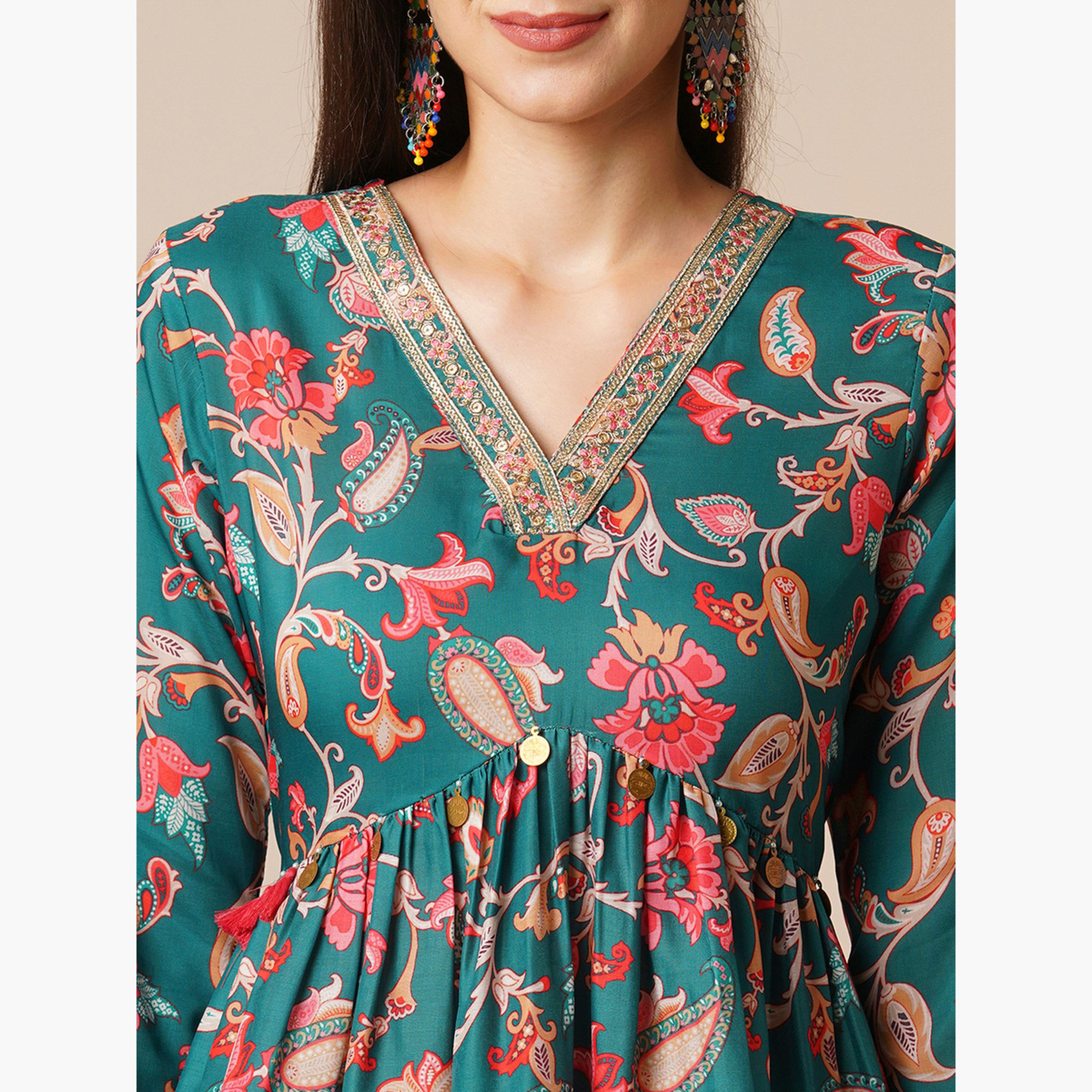 غلوبوص × ستايلي - طقم جال تونيك وبنطال مطرزة بالزهور-women-clothing-coordsets-image-6