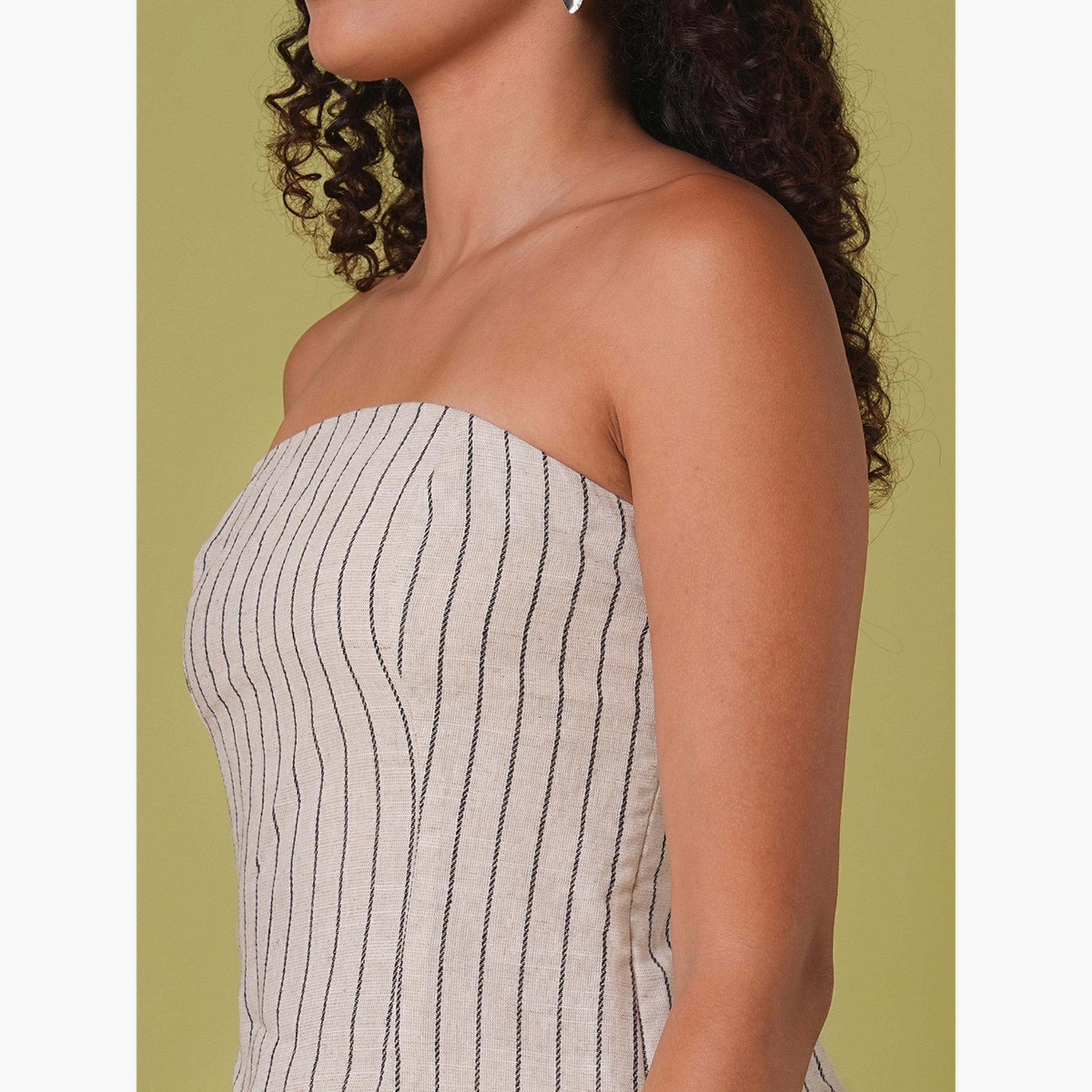 غلوبوص × ستايلي - بلوزة مخططة مع بنطال واسع الساق-women-clothing-coordsets-image-6