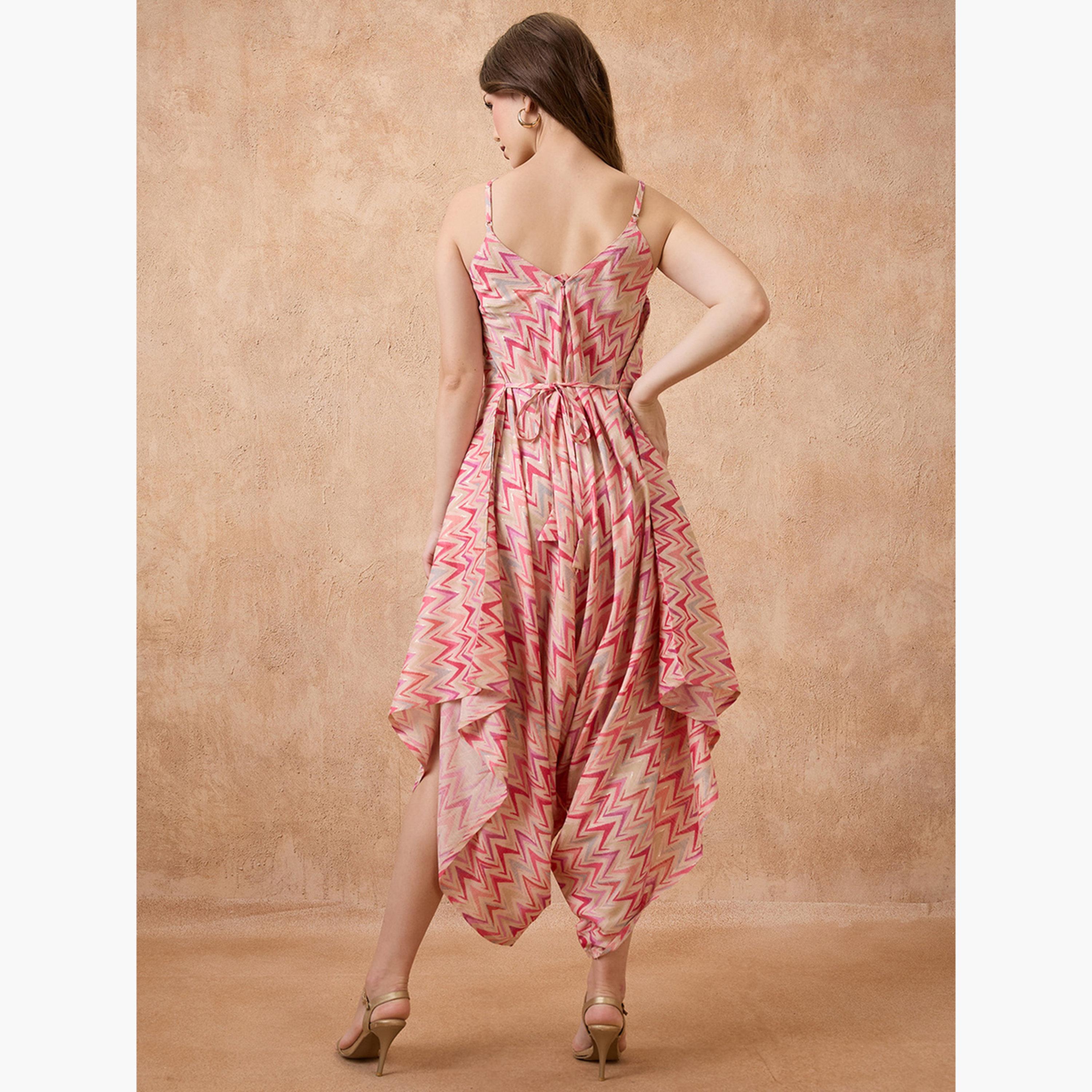 غلوبوص × ستايلي - جمبسوت رباط على الخصر وحزام على الكتف-women-clothing-jumpsuits-image-3