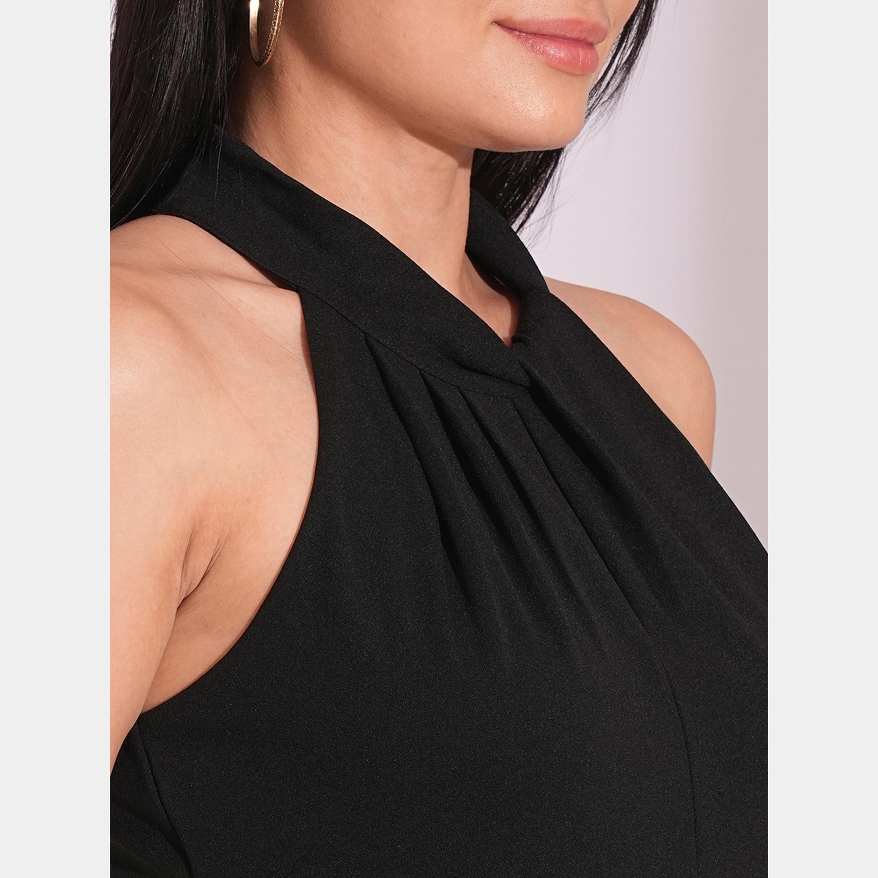 غلوبوص × ستايلي - جمبسوت نسائي أسود ياقة تعليق وأكمام واسعة-women-clothing-jumpsuits-image-4