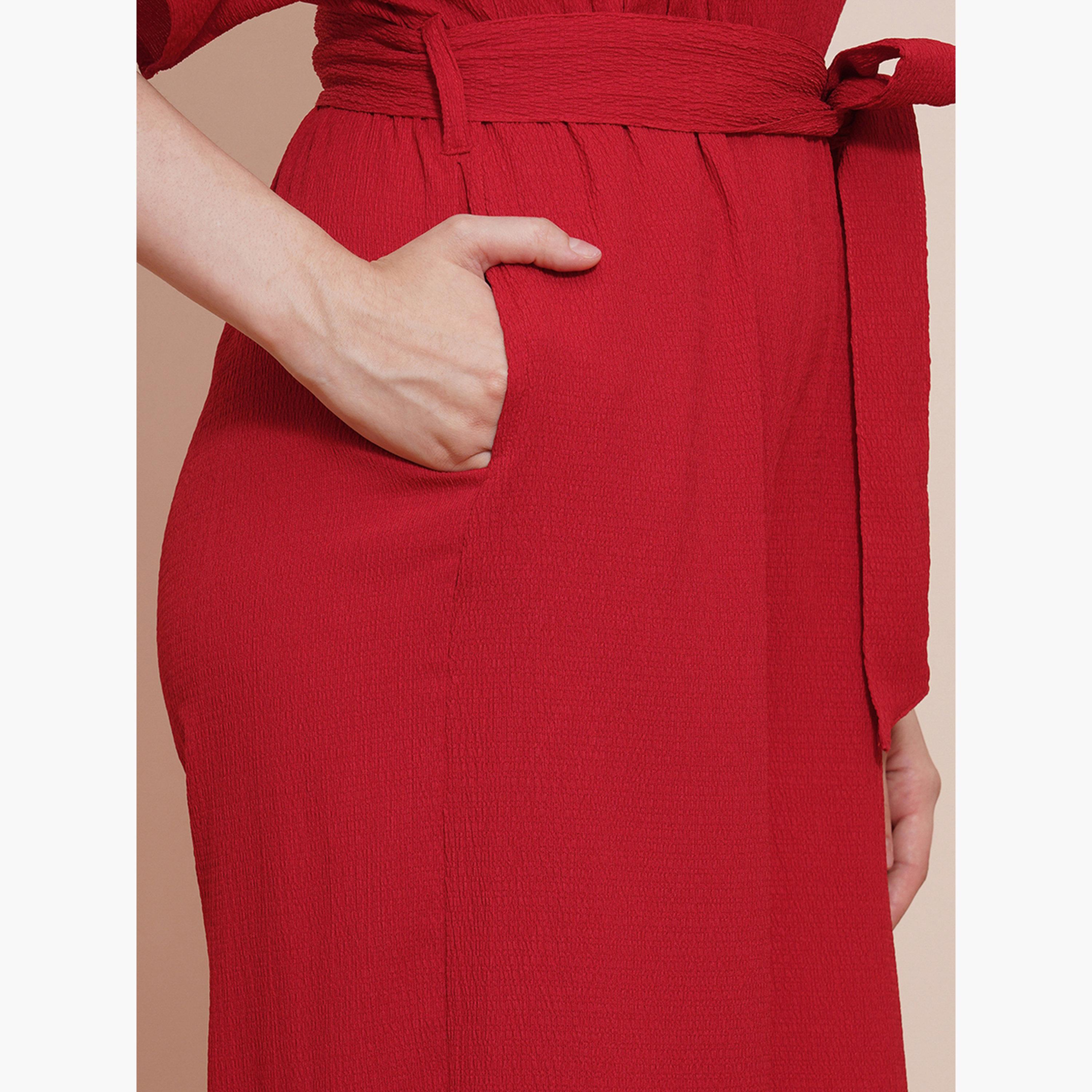 Globus X Styli Solid Kimono Sleeves Waist Tie-Up Jumpsuit-women-clothing-jumpsuits-image-5