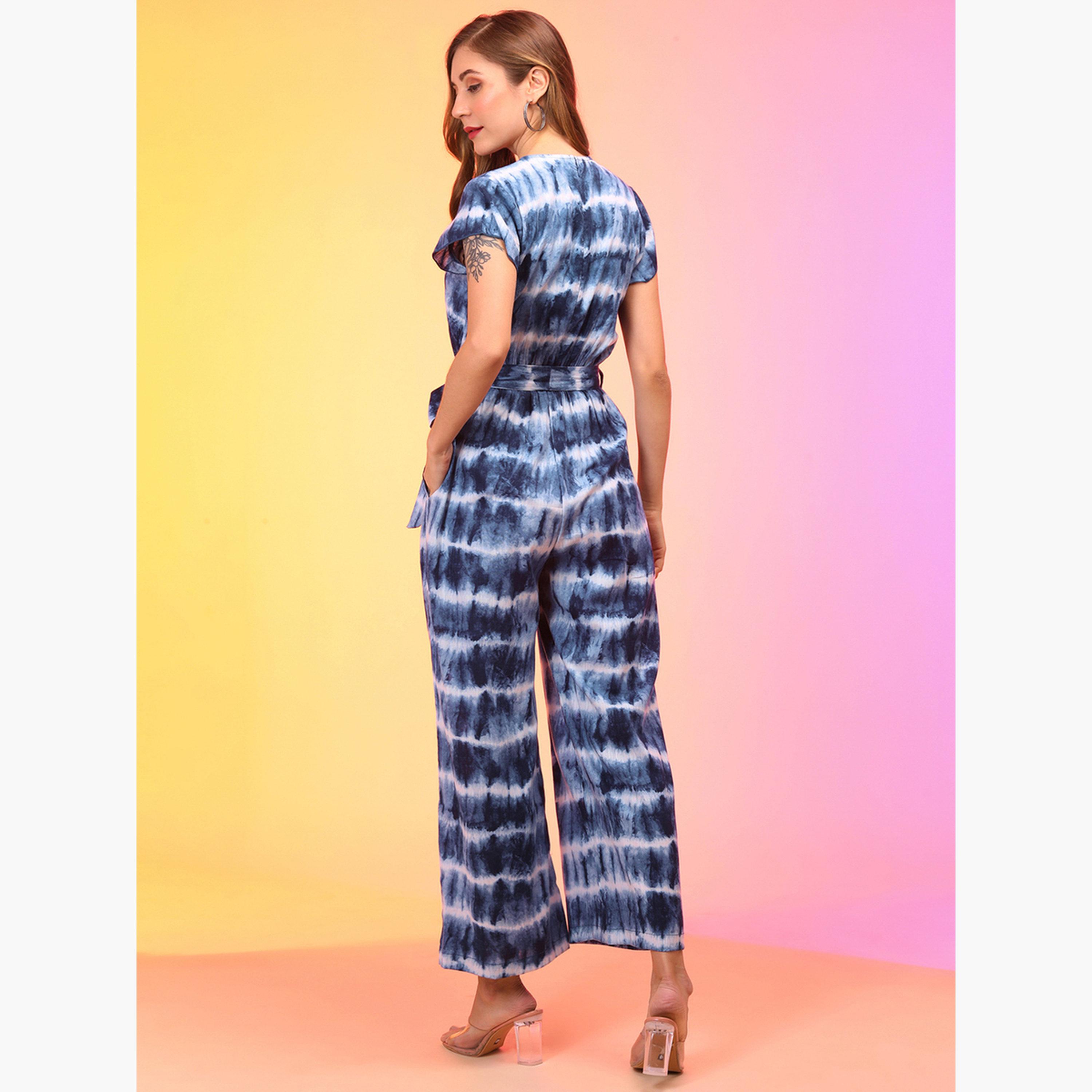 غلوبوص × ستايلي - جمبسوت برباط على الخصر رقبة حرف V-women-clothing-jumpsuits-image-3