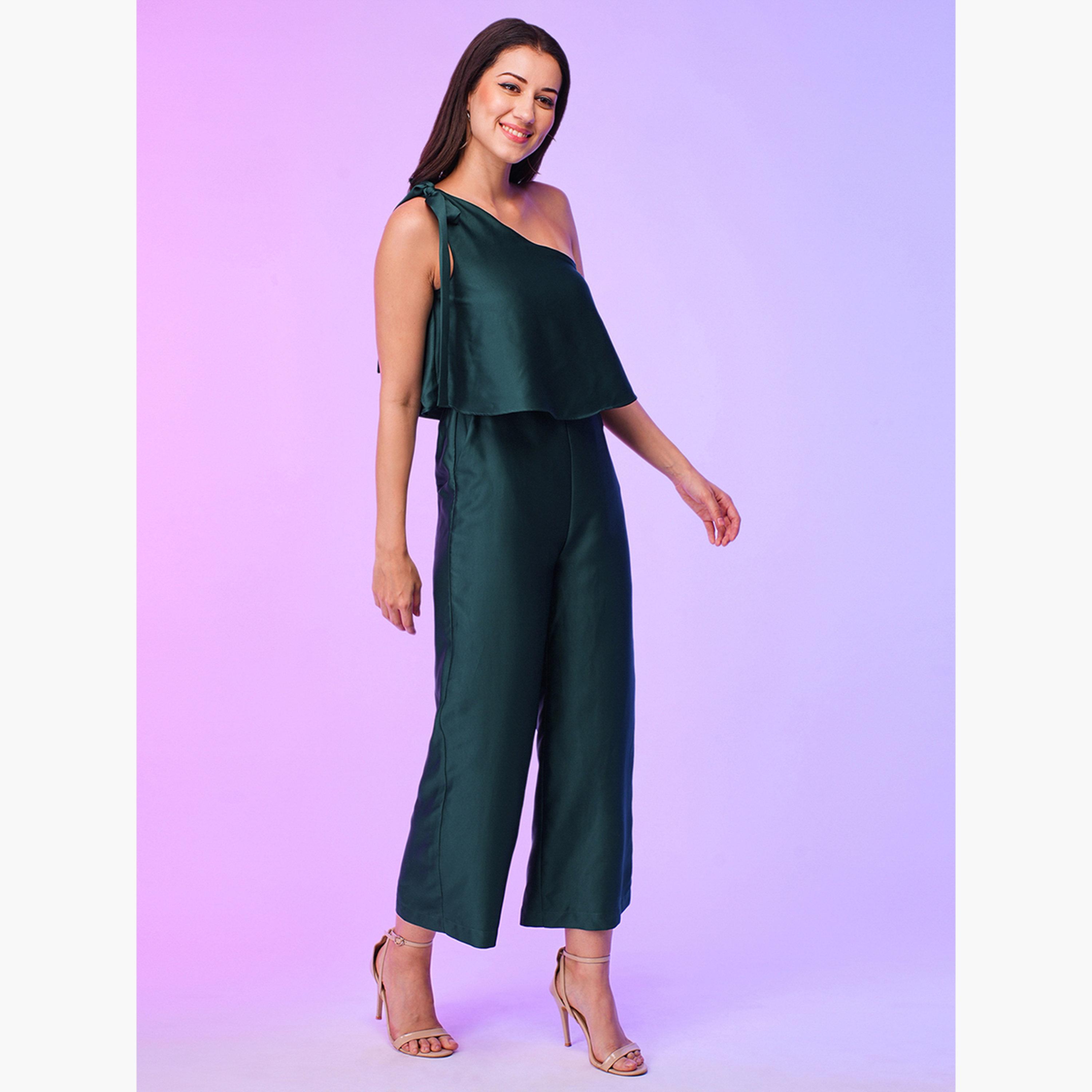 Globus X Styli One Shoulder Tie-Up Detail Jumpsuit-women-clothing-jumpsuits-image-2