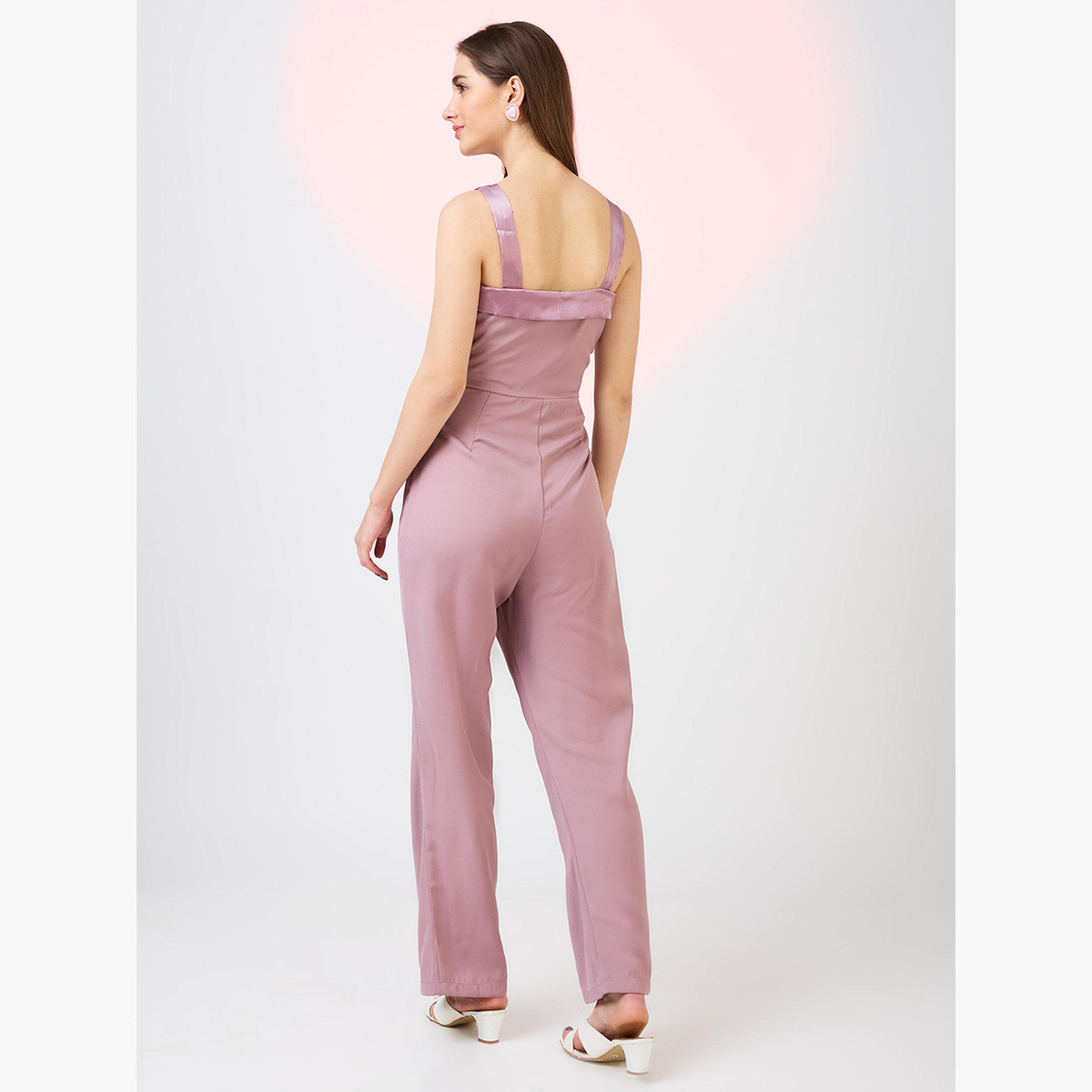 غلوبوص × ستايلي - جمبسوت بفتحة صدر على شكل قلب صفين من الأزرار-women-clothing-jumpsuits-image-3