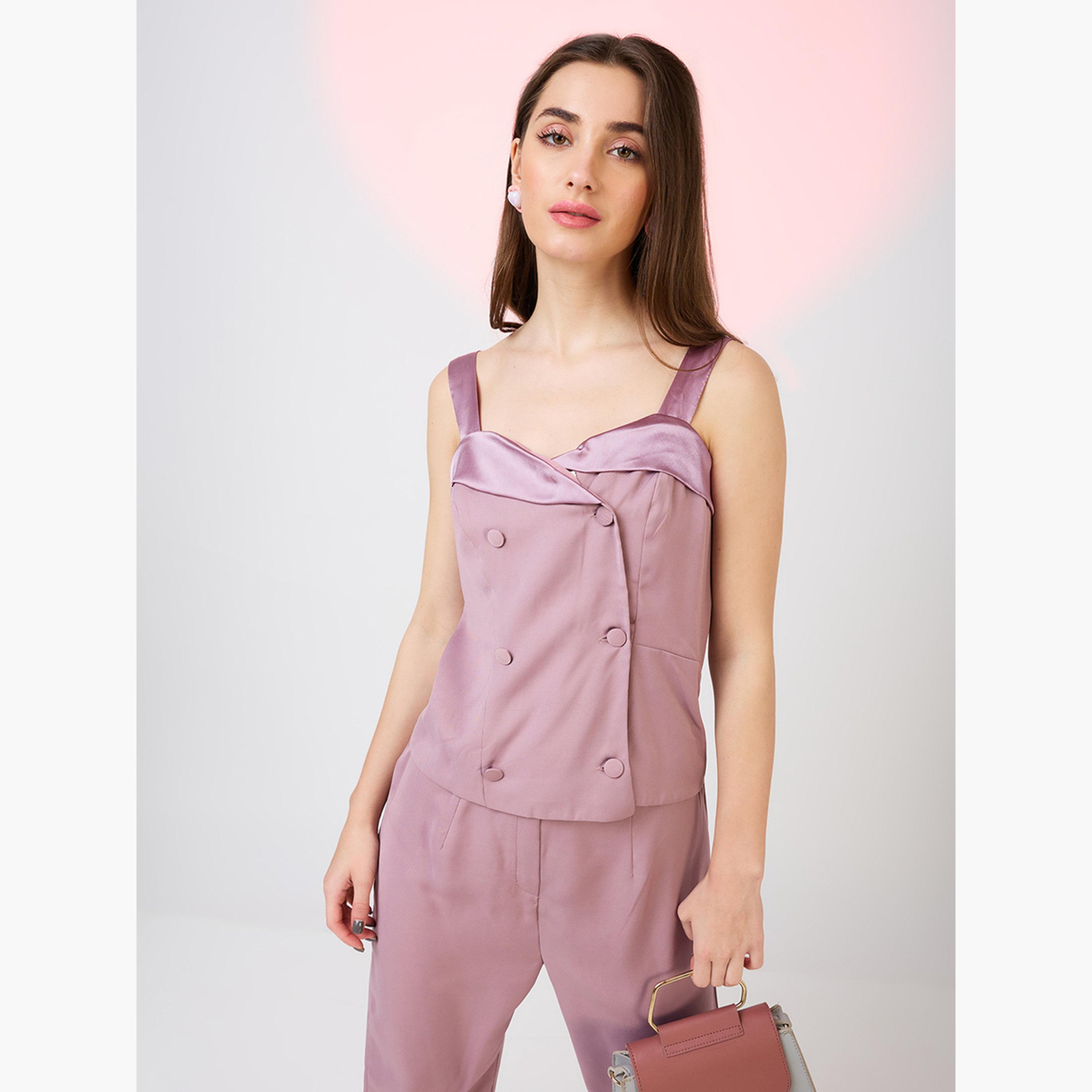 Globus X Styli Sweetheart Neck Double Breasted Workwear Jumpsuit-women-clothing-jumpsuits-image-5