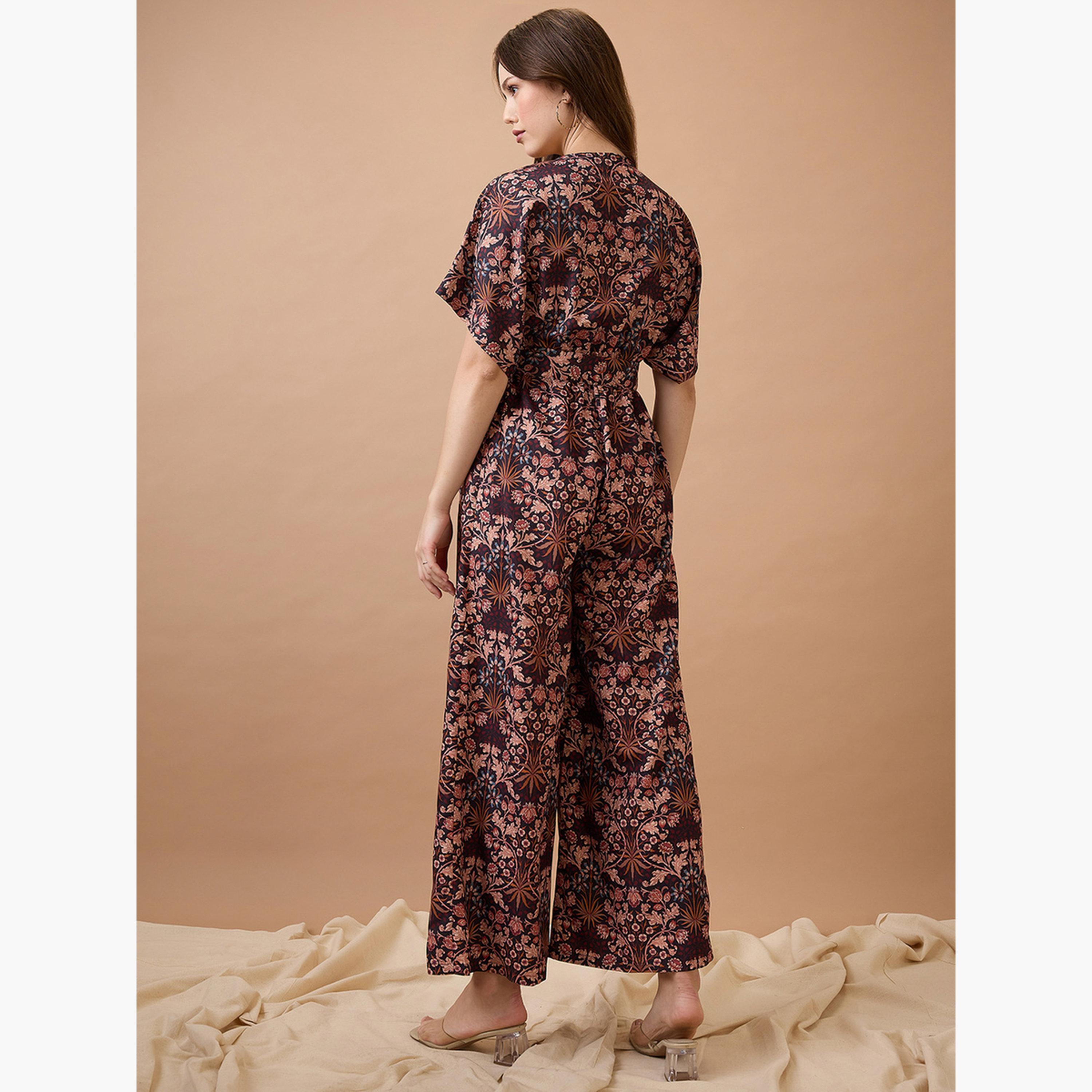 غلوبوص × ستايلي - جمبسوت متعدد الألوان مطبوع عليه زهور مع رباط على الخصر-women-clothing-jumpsuits-image-3