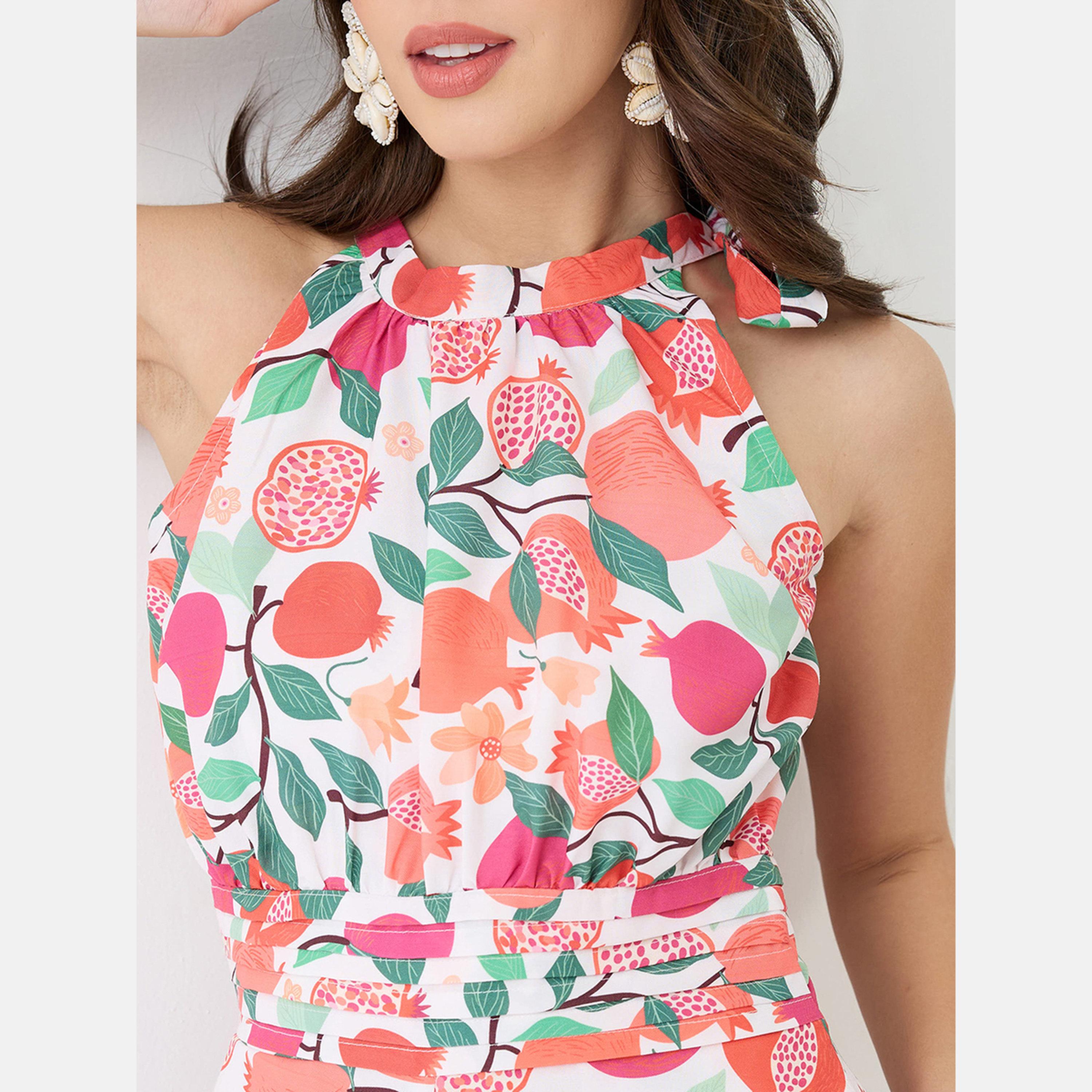 غلوبوص × ستايلي - جمبسوت واسع منفوخ بطبعة فاكهة زهرية مع ثنيات-women-clothing-jumpsuits-image-4