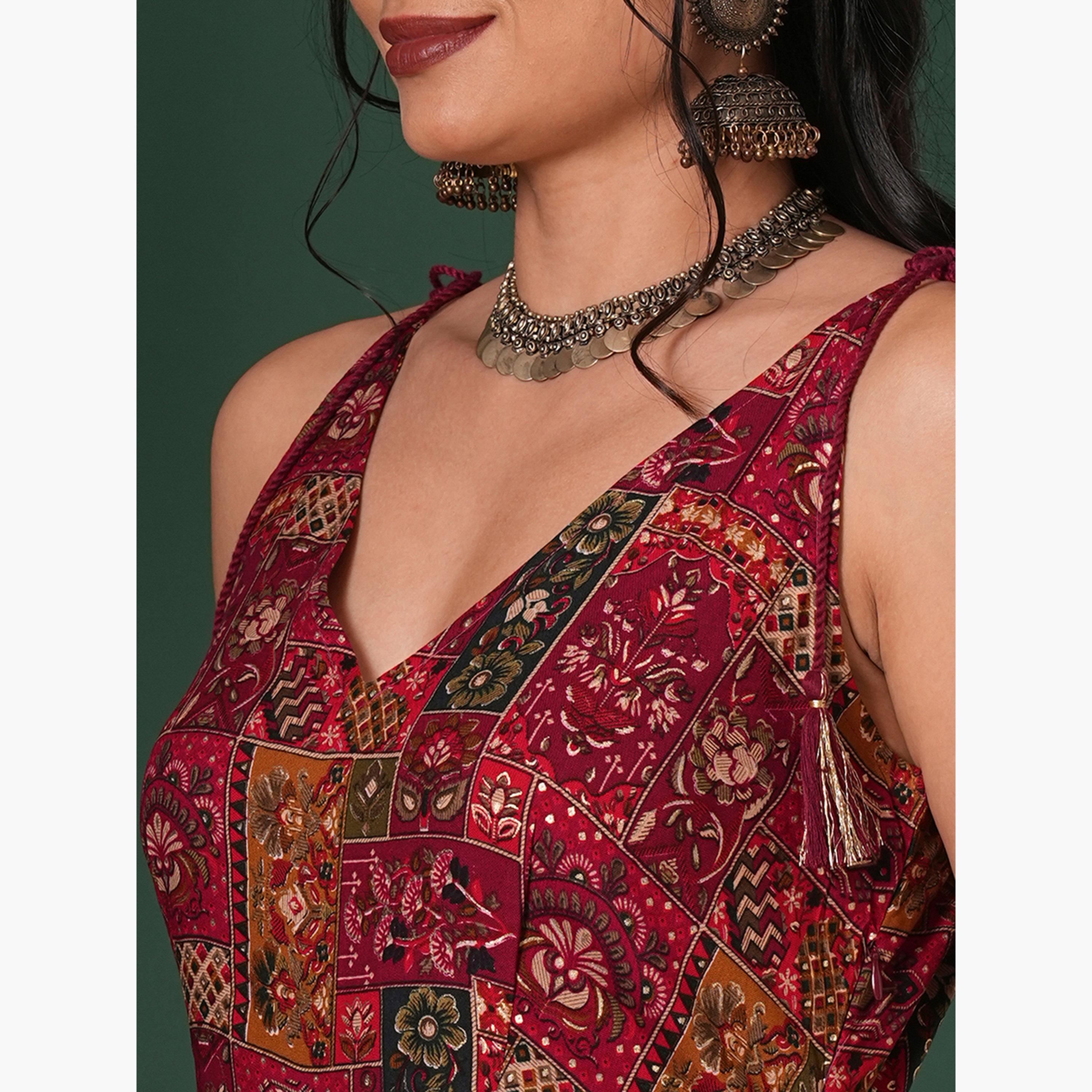 Globus X Styli Tassel Tie-Up Shoulder Straps Wide Leg Fusion Jumpsuit-women-clothing-jumpsuits-image-4