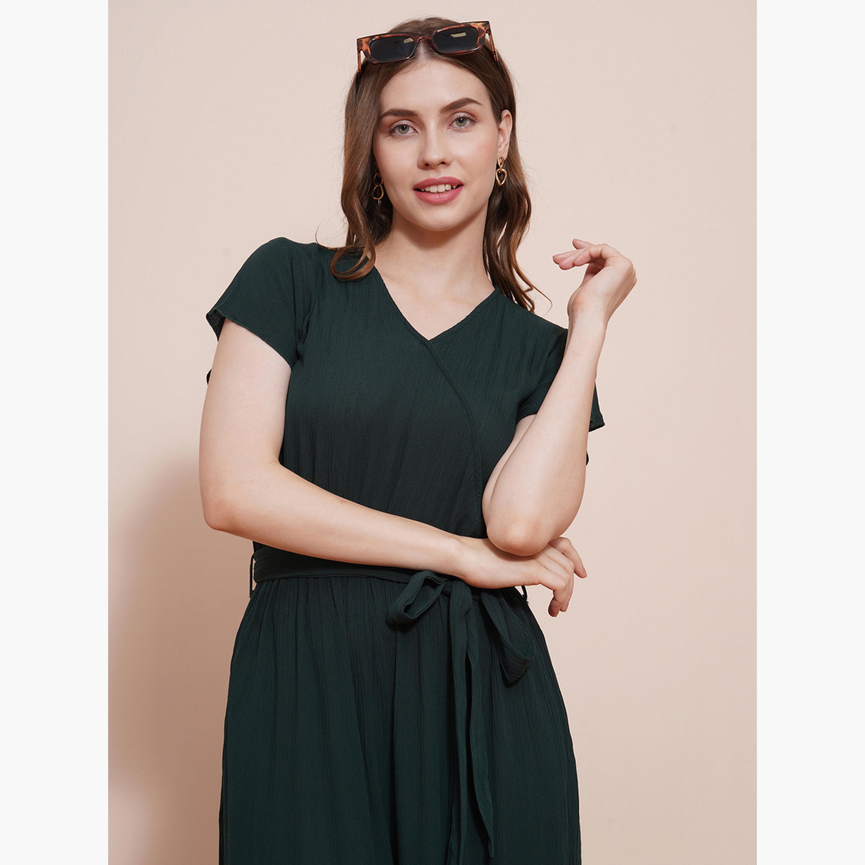 Globus X Styli Solid Waist Tie-Up Wide Leg Jumpsuit-women-clothing-jumpsuits-image-6