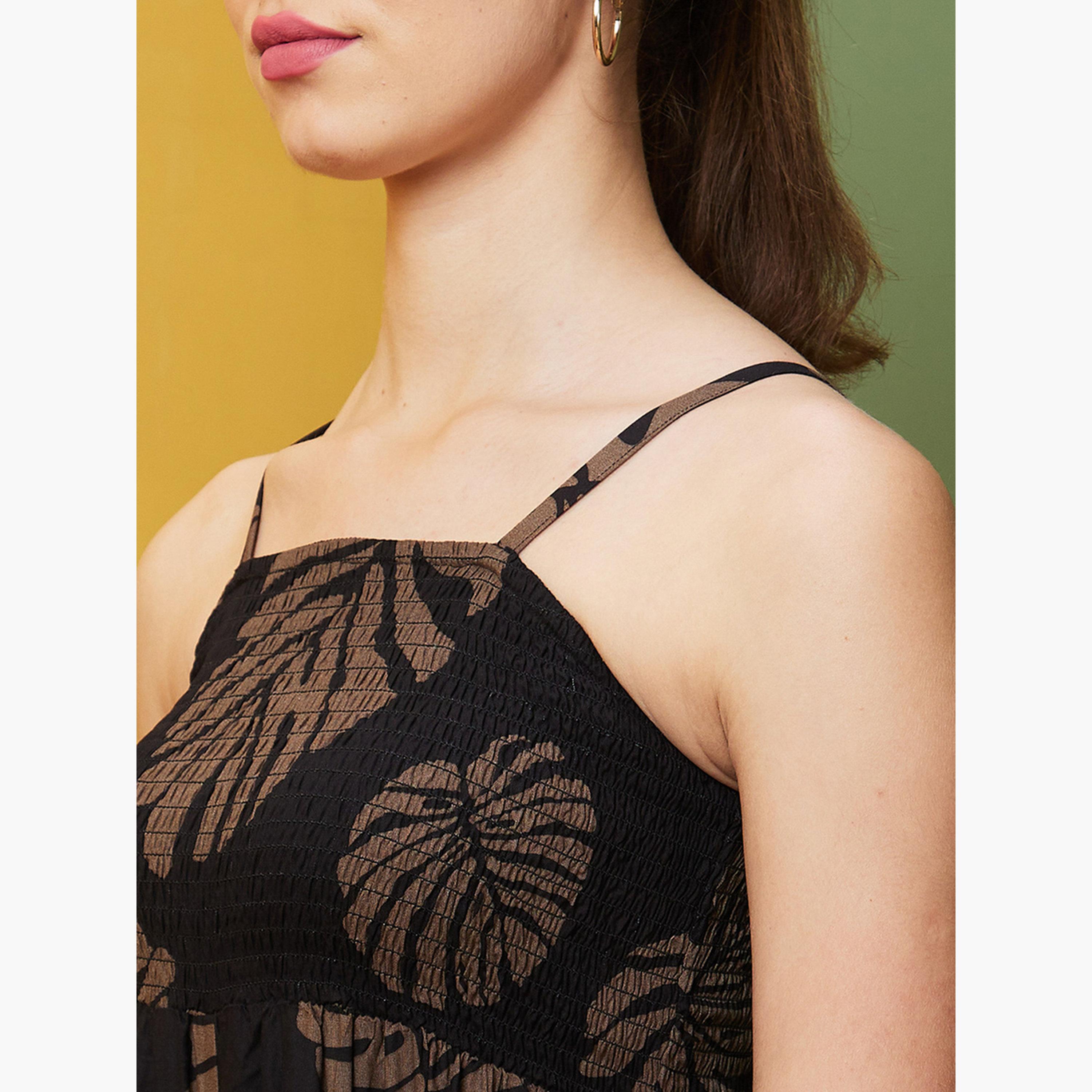 Globus X Styli Tropical Print Square Neck Smocked Jumpsuit-women-clothing-jumpsuits-image-4
