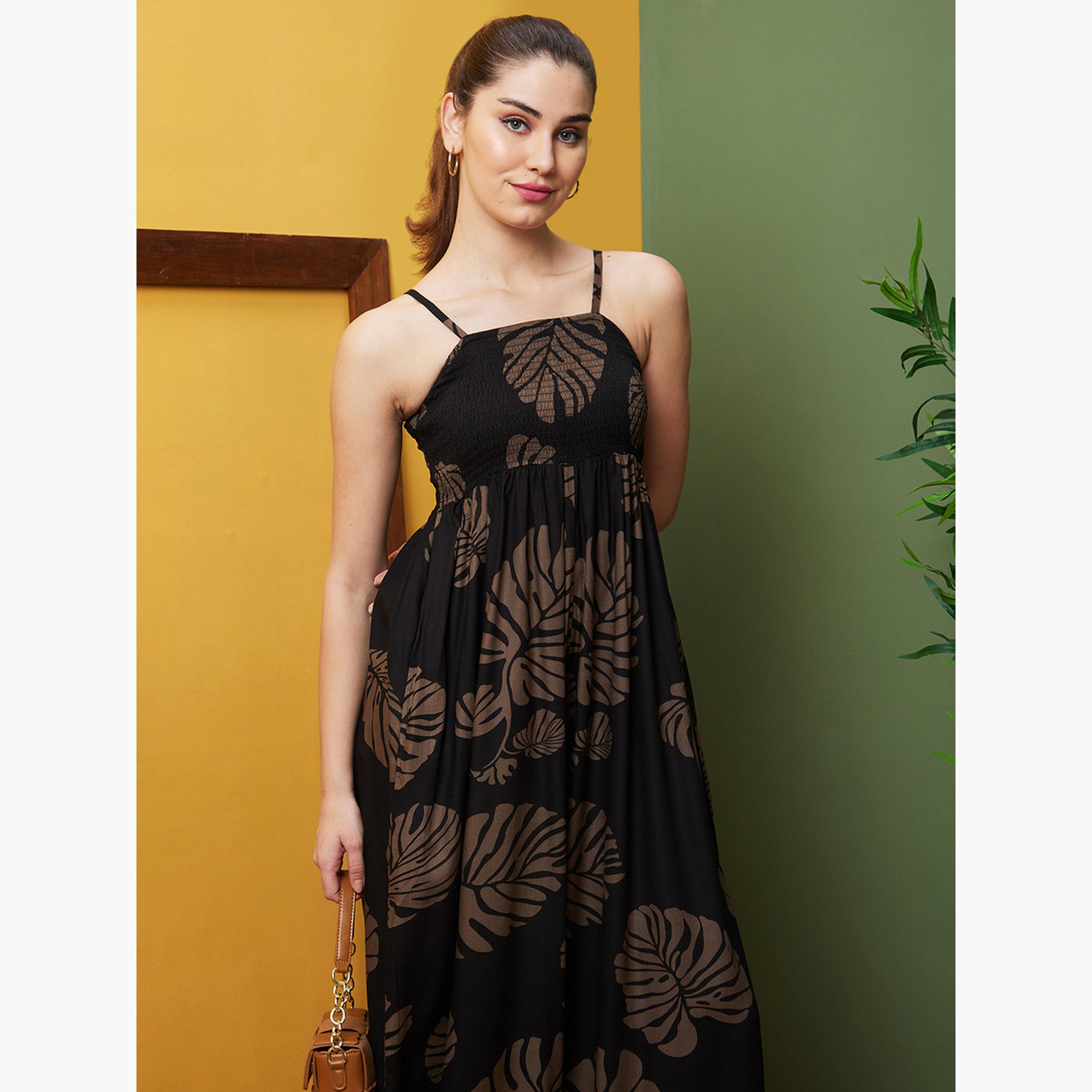 غلوبوص × ستايلي - جمبسوت بطبعة استوائية رقبة مربعة-women-clothing-jumpsuits-image-5
