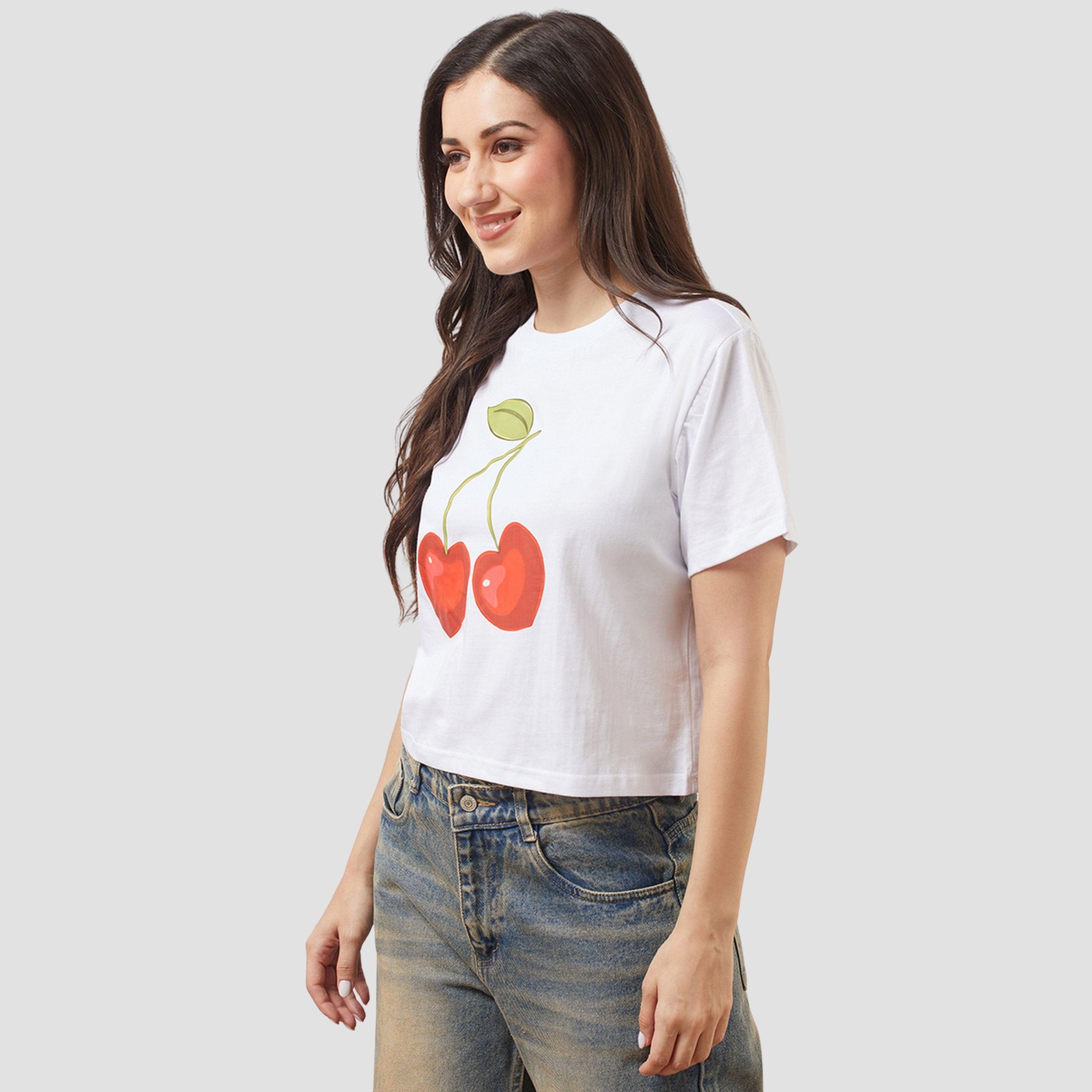 Globus X Styli Women White Graphic Print Oversized Crop T-Shirt-women-clothing-tshirts-image-1