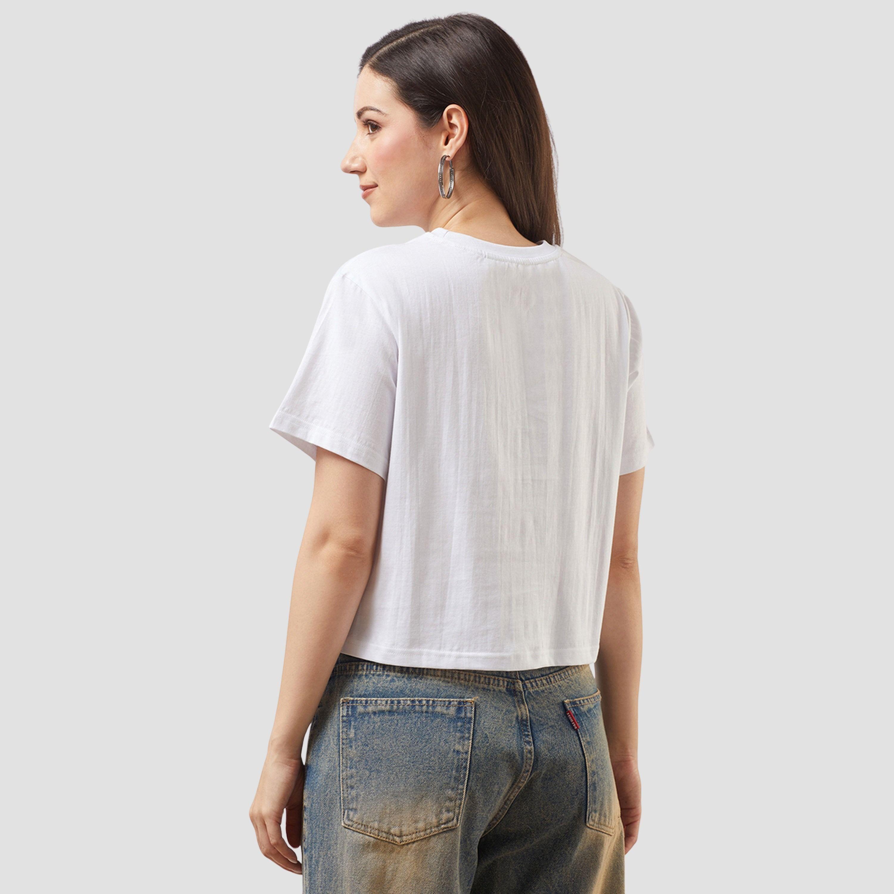 Globus X Styli Women White Graphic Print Oversized Crop T-Shirt-women-clothing-tshirts-image-3